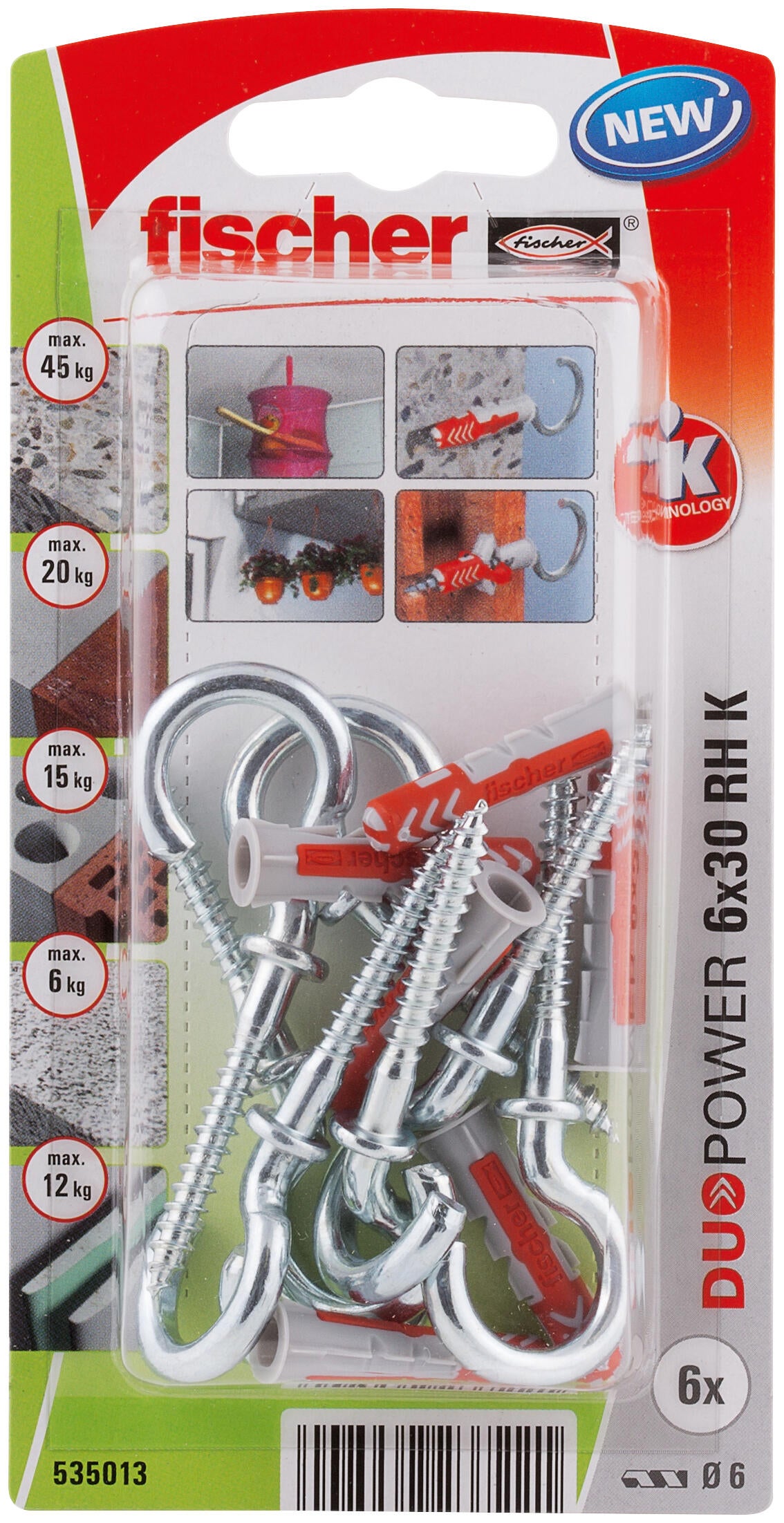 6 tacos + hermbrilla multimaterial FISCHER DUOPOWER, ø 6 x L. 30 mm - 5