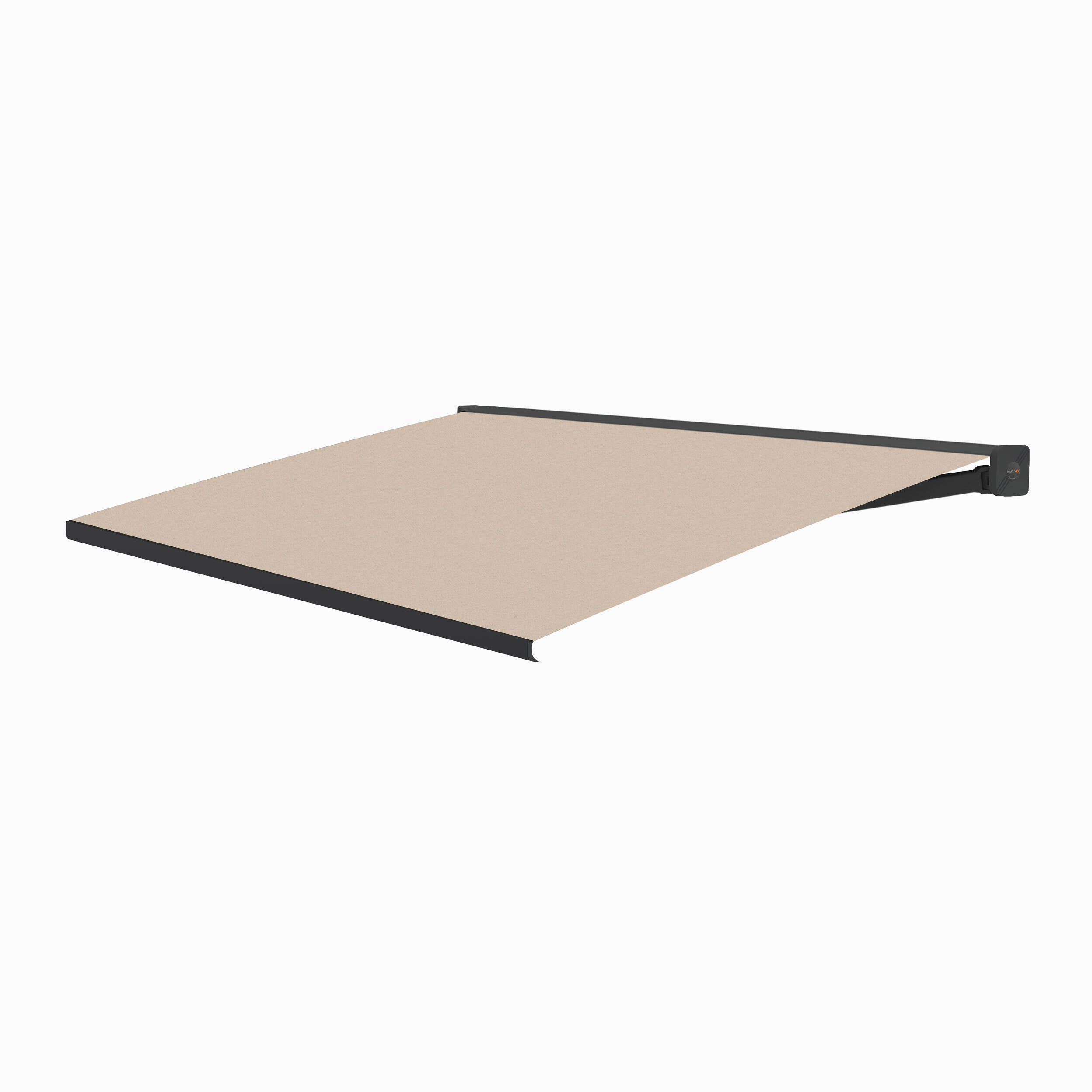 Toldo brazo extensible terraza memphis motorizado cofre gris tela beige 6x3m