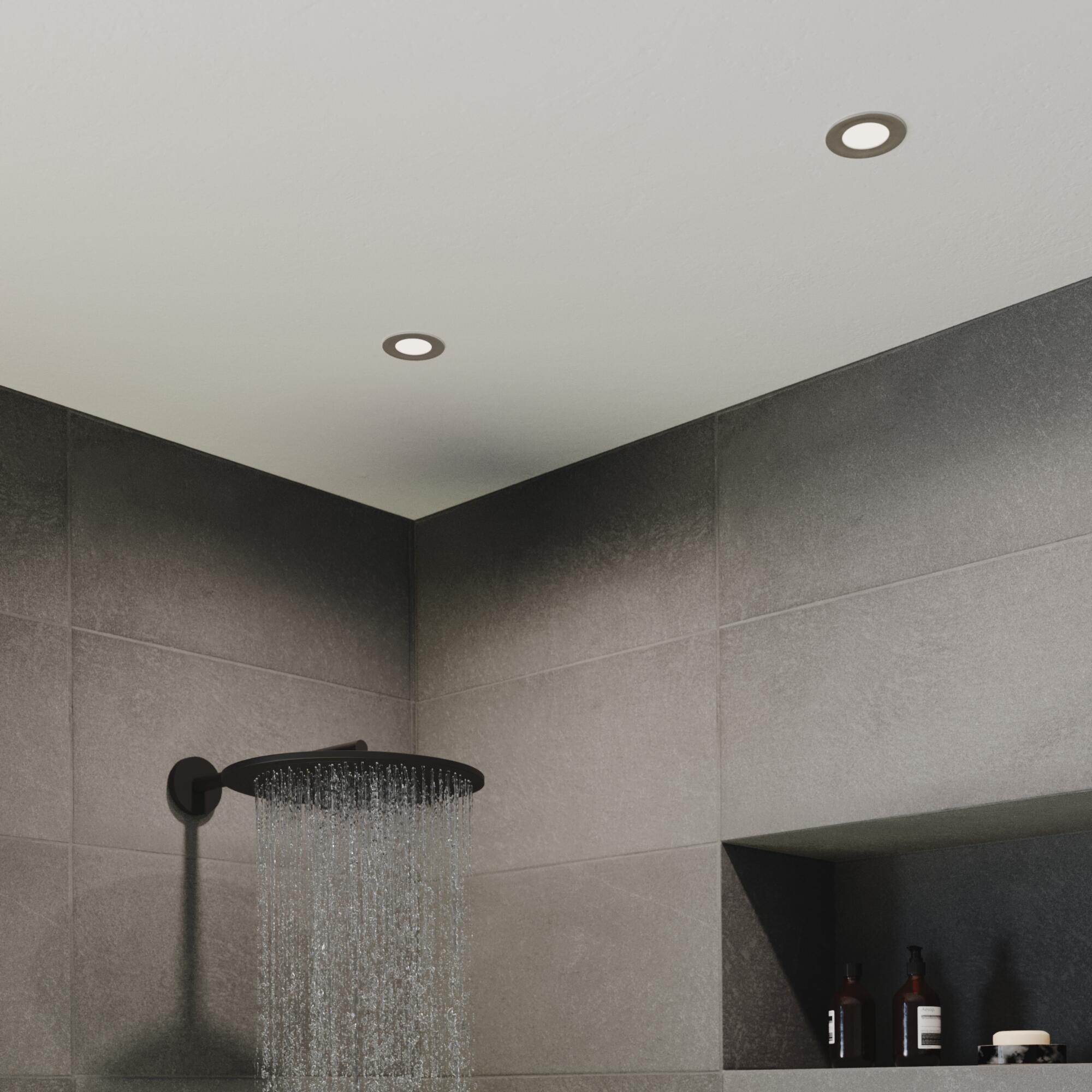 3 spots LED encastré salle de bain Kilia IP65, blanc chaud/neutre, acier Inspire - 5