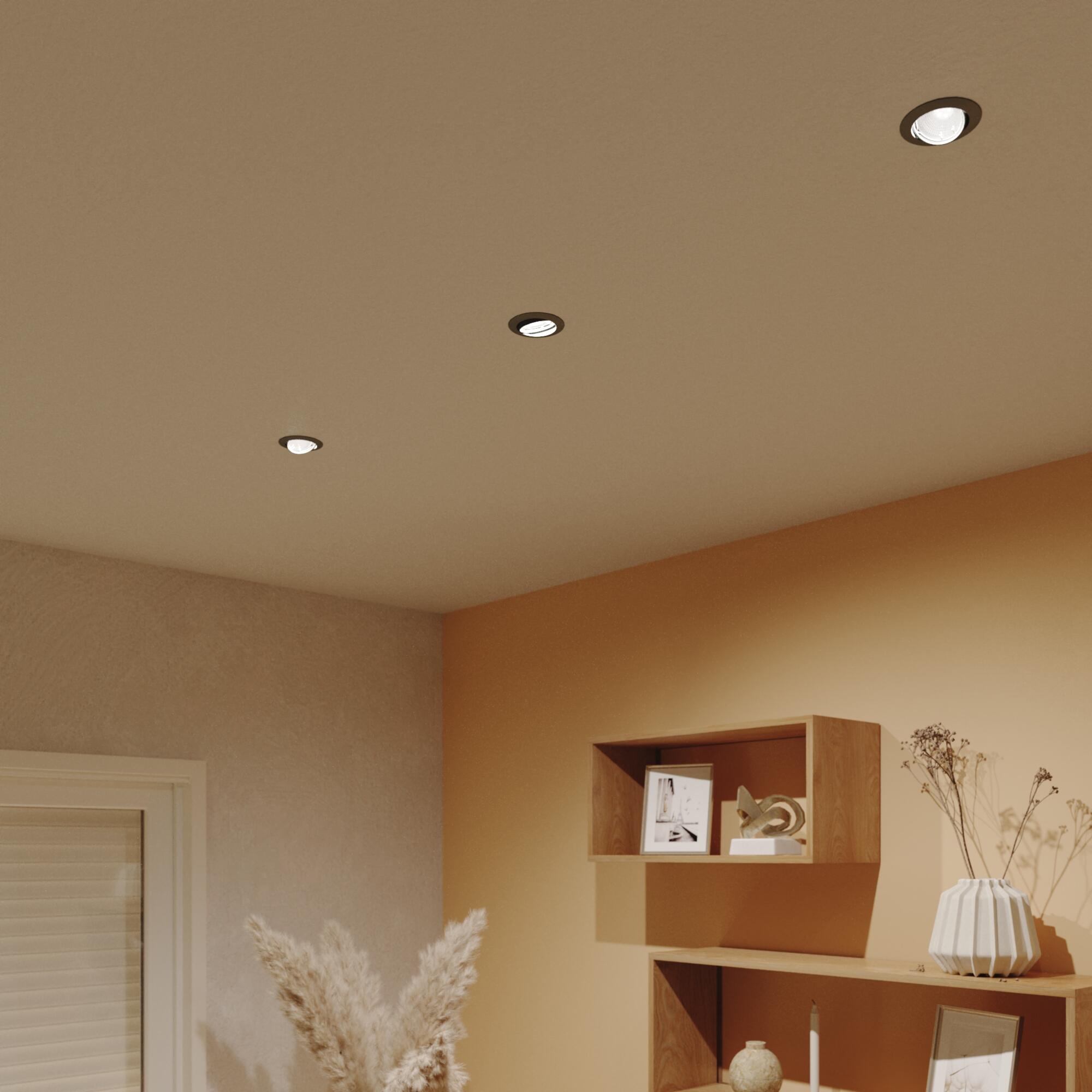 Kit 3 spots à encastrer orientable Clane gu10, blanc chaud INSPIRE rond acier - 3