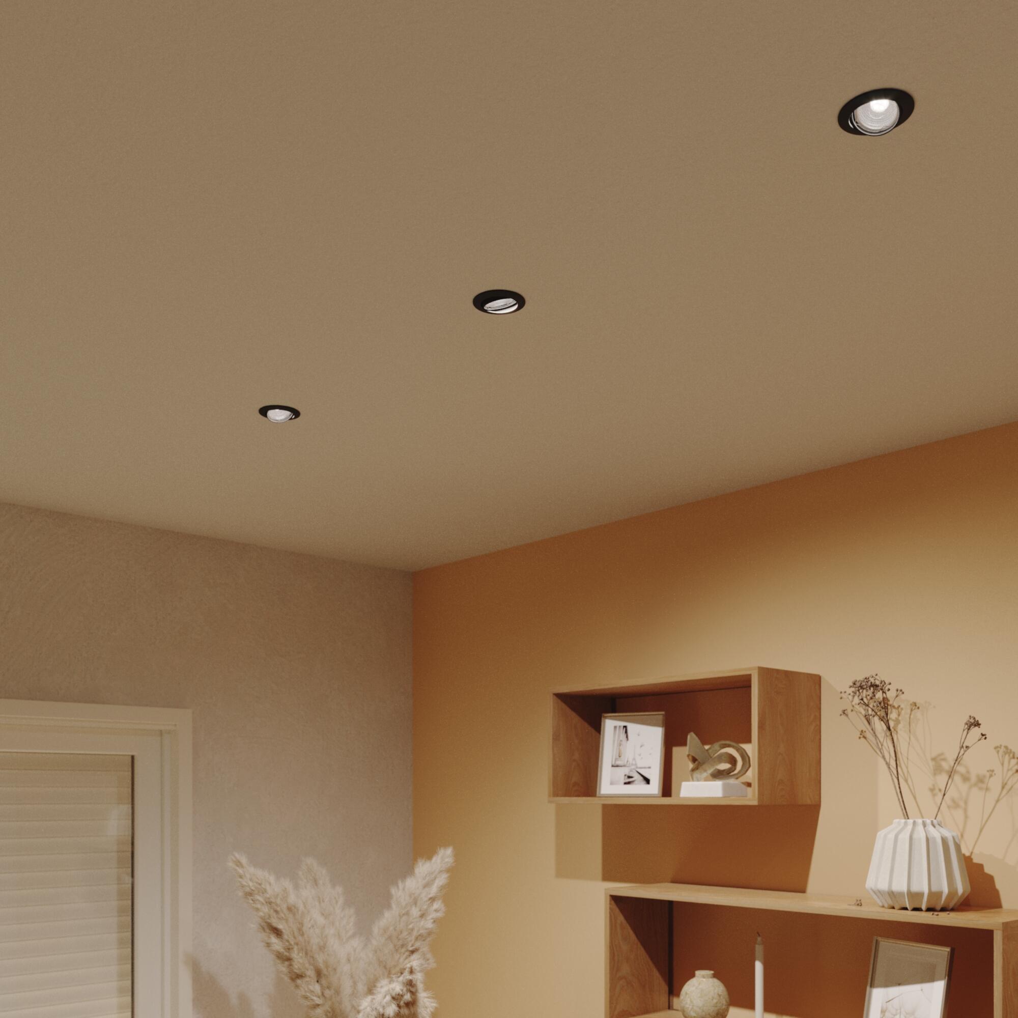 Kit 3 spots à encastrer orientable Clane gu10, blanc chaud INSPIRE rond noir - 2