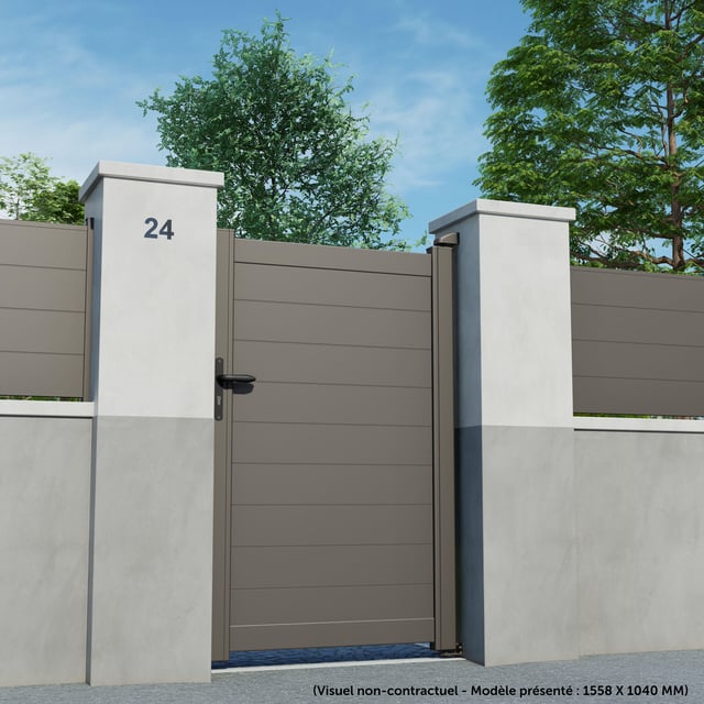 Portillon battant Lao gris quartz, Klos up! l.99x H.155.8 cm