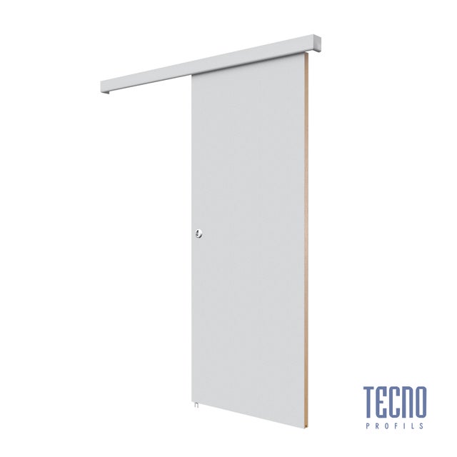 Porte blanche de 83 cm  + rail alu de 181 cm