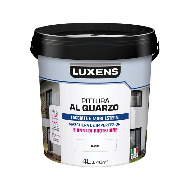 Pittura al quarzo antigoccia LUXENS bianco, ruvido opaco, 4 l