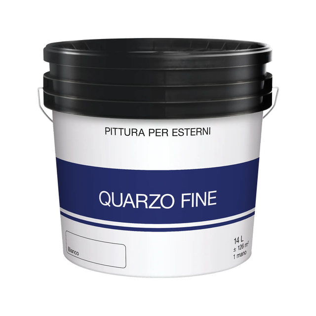 Pittura al quarzo antigoccia per cemento Quarzo fine bianco, ruvido opaco, 14 l