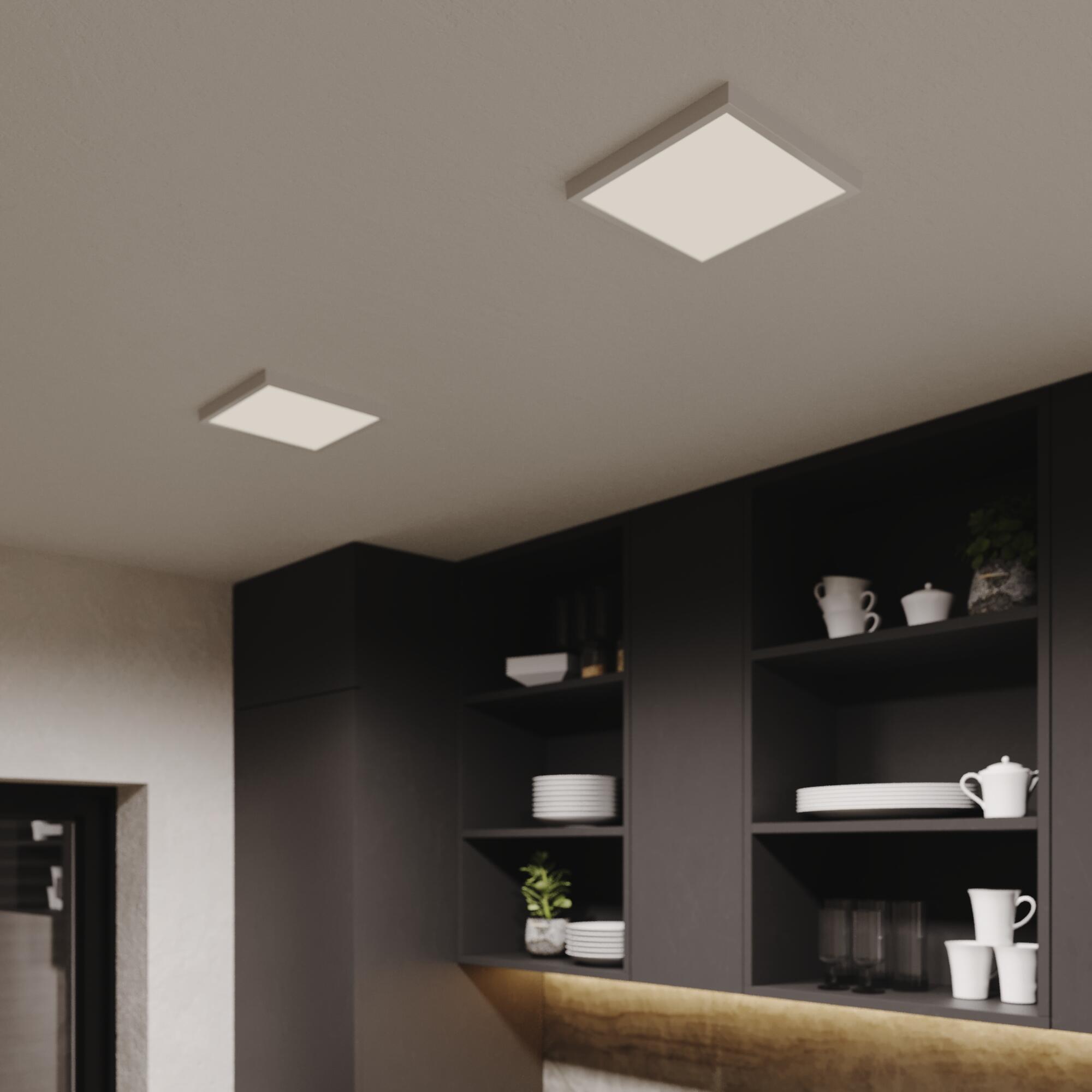 Downlight LED de superficie INSPIRE SANOA blanco cuadrado ø22.5 cm 2500 lm 17 W luz CCT 4000K-6000KK IP44 - Foco LED de superficie para baños - 3