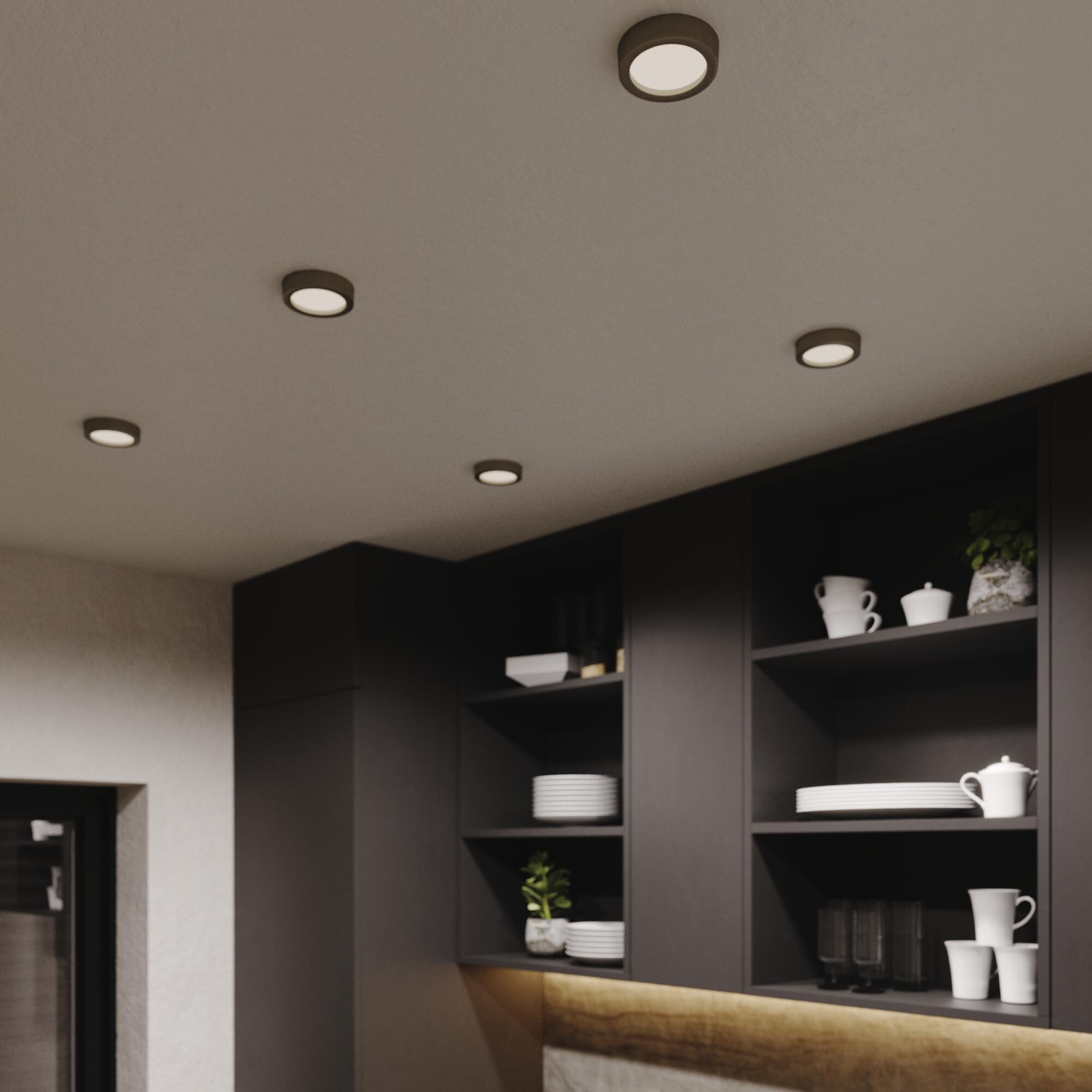 Spot à fixer LED Sanoa, D.9 cm, variations blancs et intensité, INSPIRE acier - 6