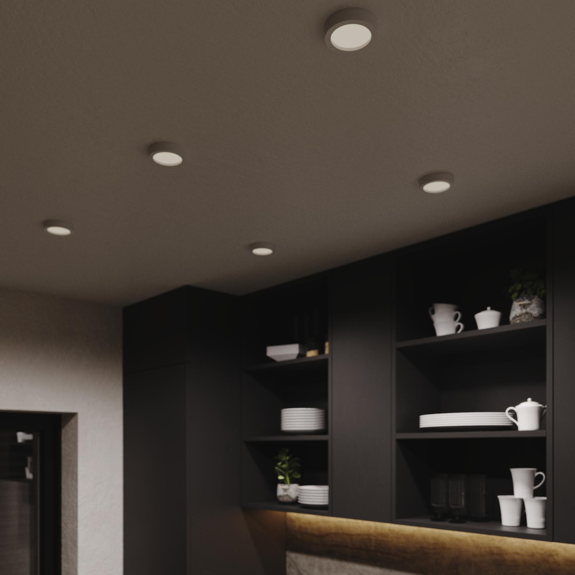 Downlight LED de superficie INSPIRE SANOA blanco redondo ø9.3 cm 600 lm 5 W luz CCT 4000K-6000KK IP44 - Foco LED de superficie para baños - 2