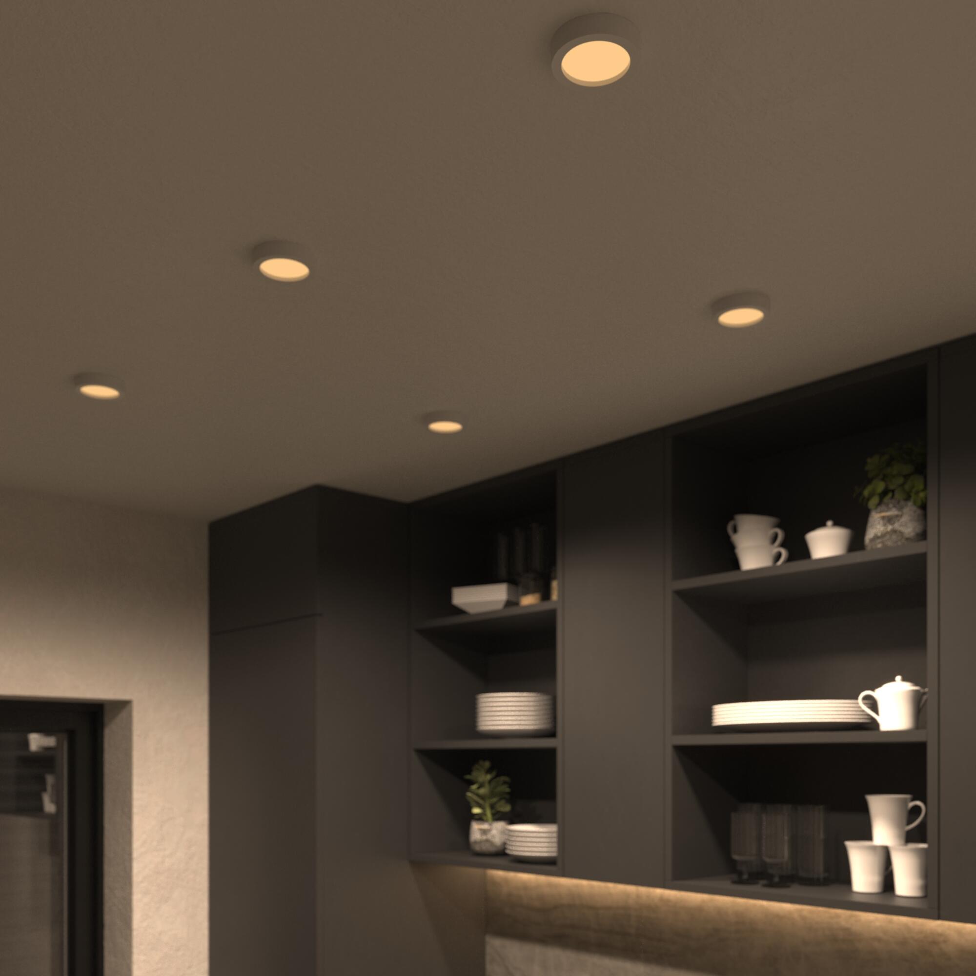 Kit 1 spot à fixer Sanoa module led blanc chaud/neutre D8.5 rond blanc INSPIRE - 3