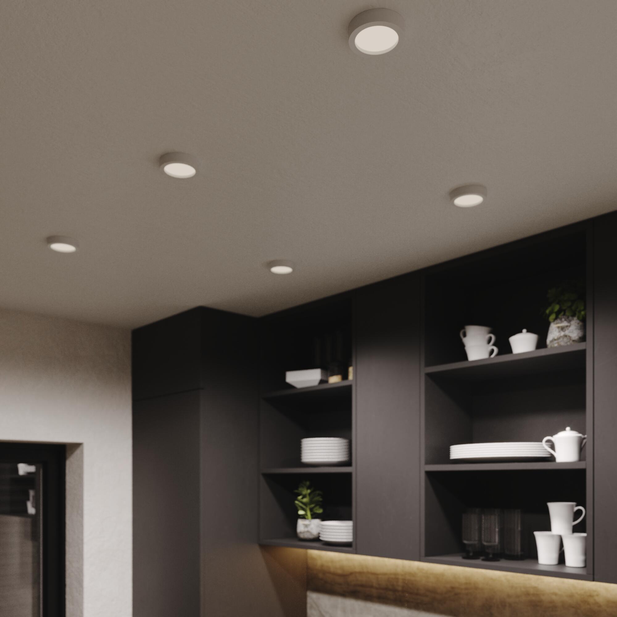 Kit 1 spot à fixer Sanoa module led blanc chaud/neutre D8.5 rond blanc INSPIRE - 2