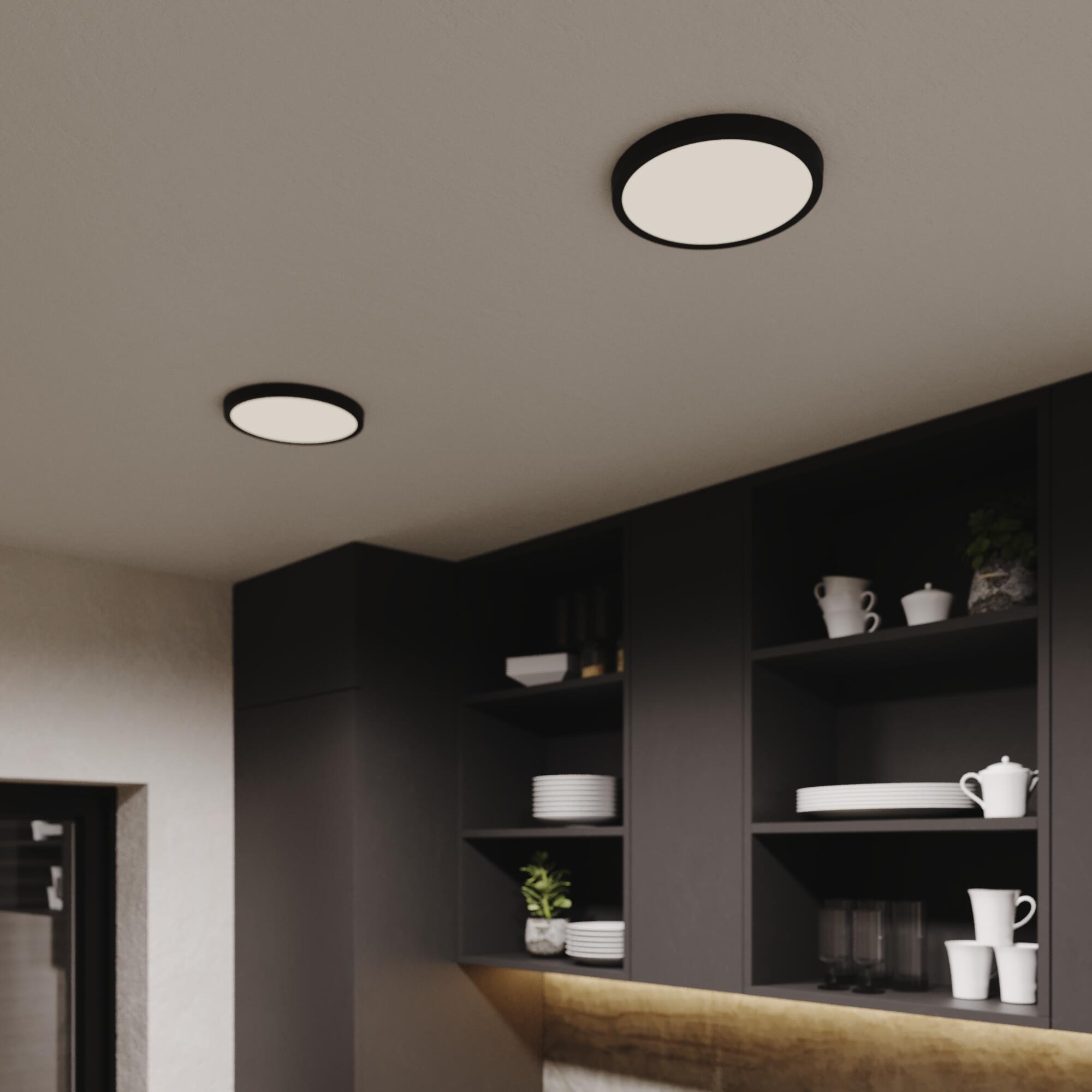 Kit 1 spot à fixer Sanoa module led blanc chaud/neutre D22.5 rond noir INSPIRE - 2