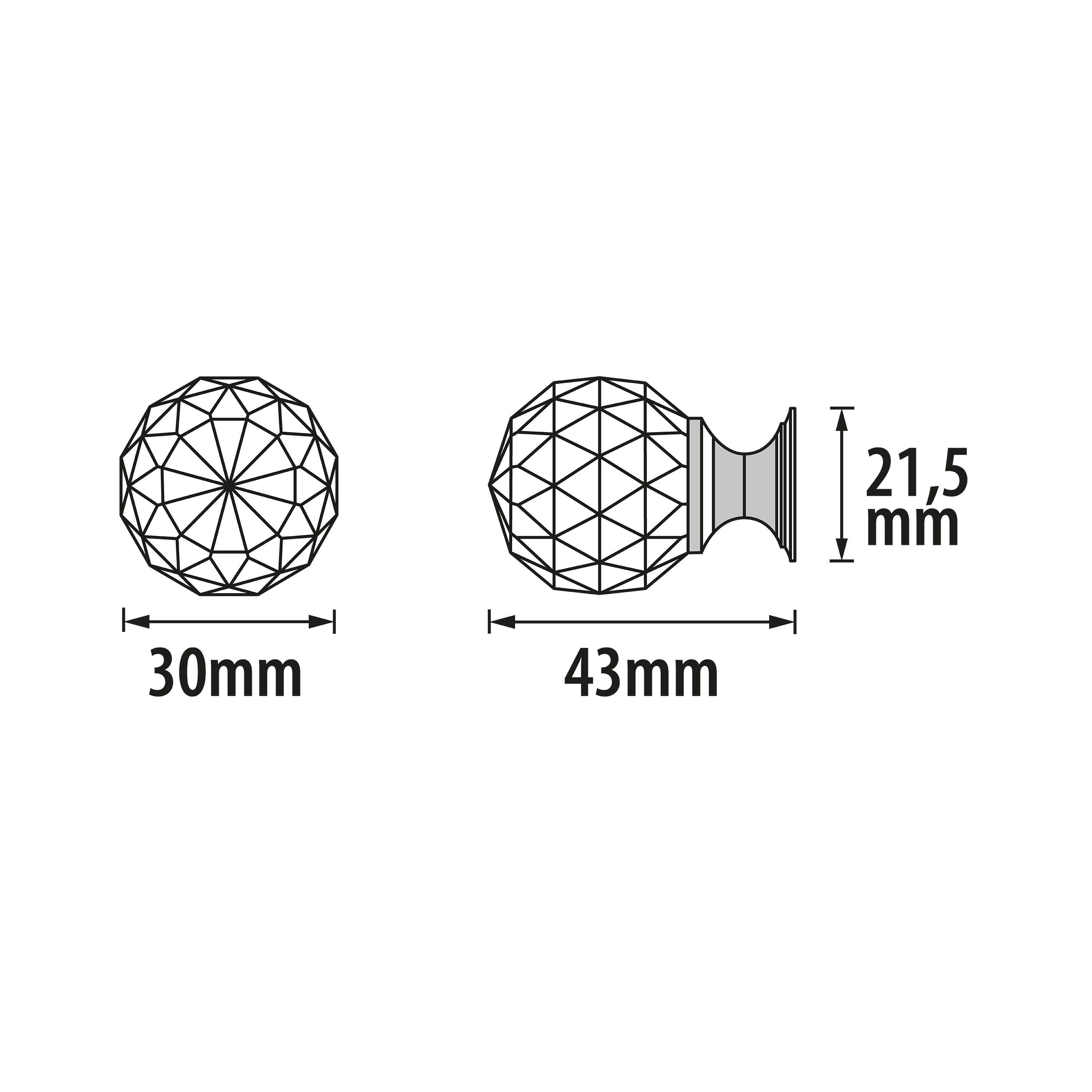 Gałka meblowa 30 mm transparentna Inspire - 5