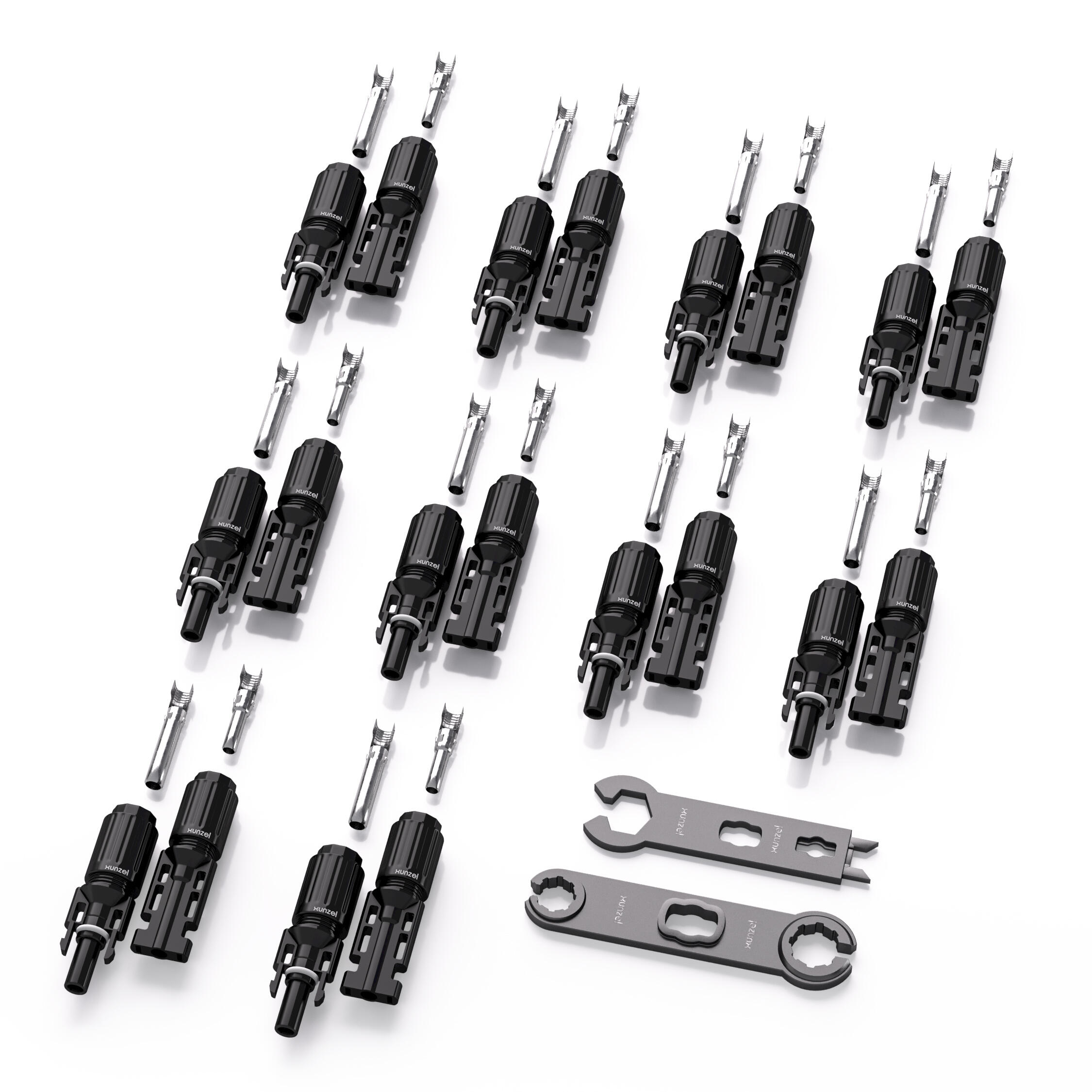 Pack 10 Sets Conectores Solares XUNKLIK-4-XUNZEL M/F 2.5-6mm 40A + Ferramenta - 2