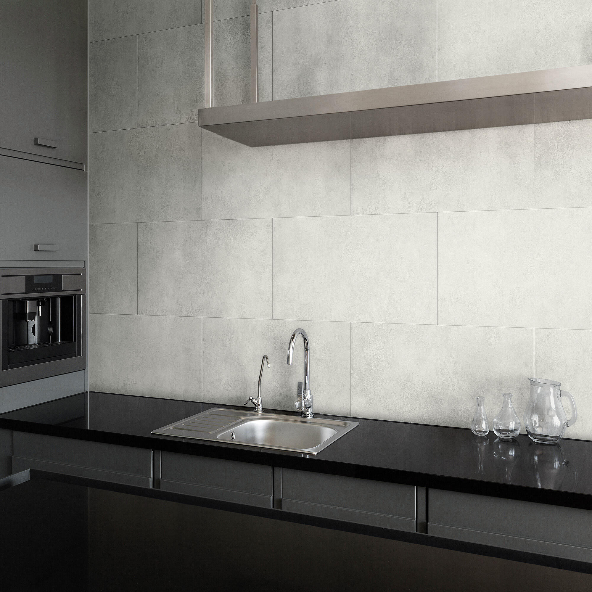 Dalle murale PVC gris lisse Washington DUMAWALL, L.65 x l.37.5 cm, Ep.5 mm - 3