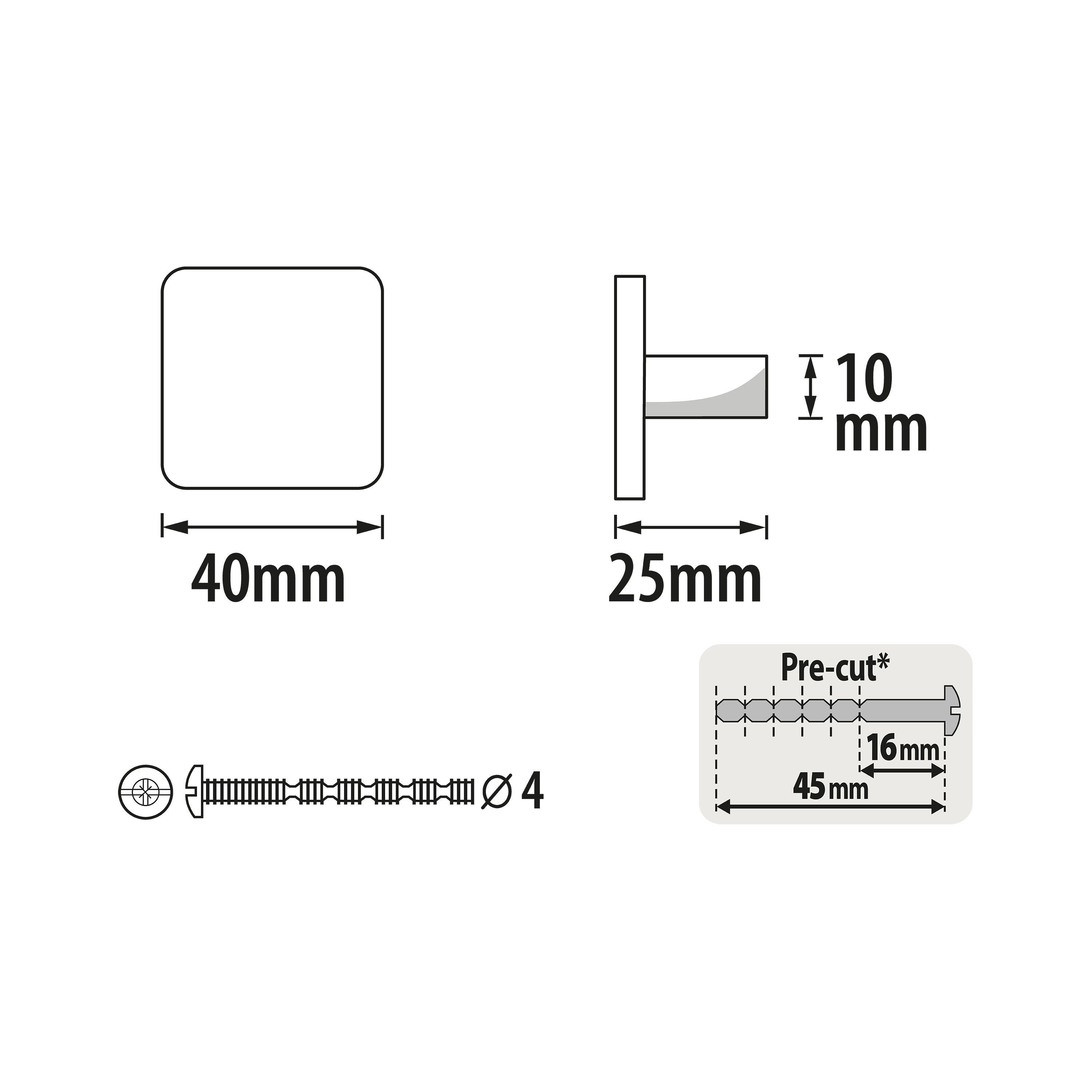 4 Puxadores para móvel alumínio escovado prateado 40 mm Inspire Keo - 5