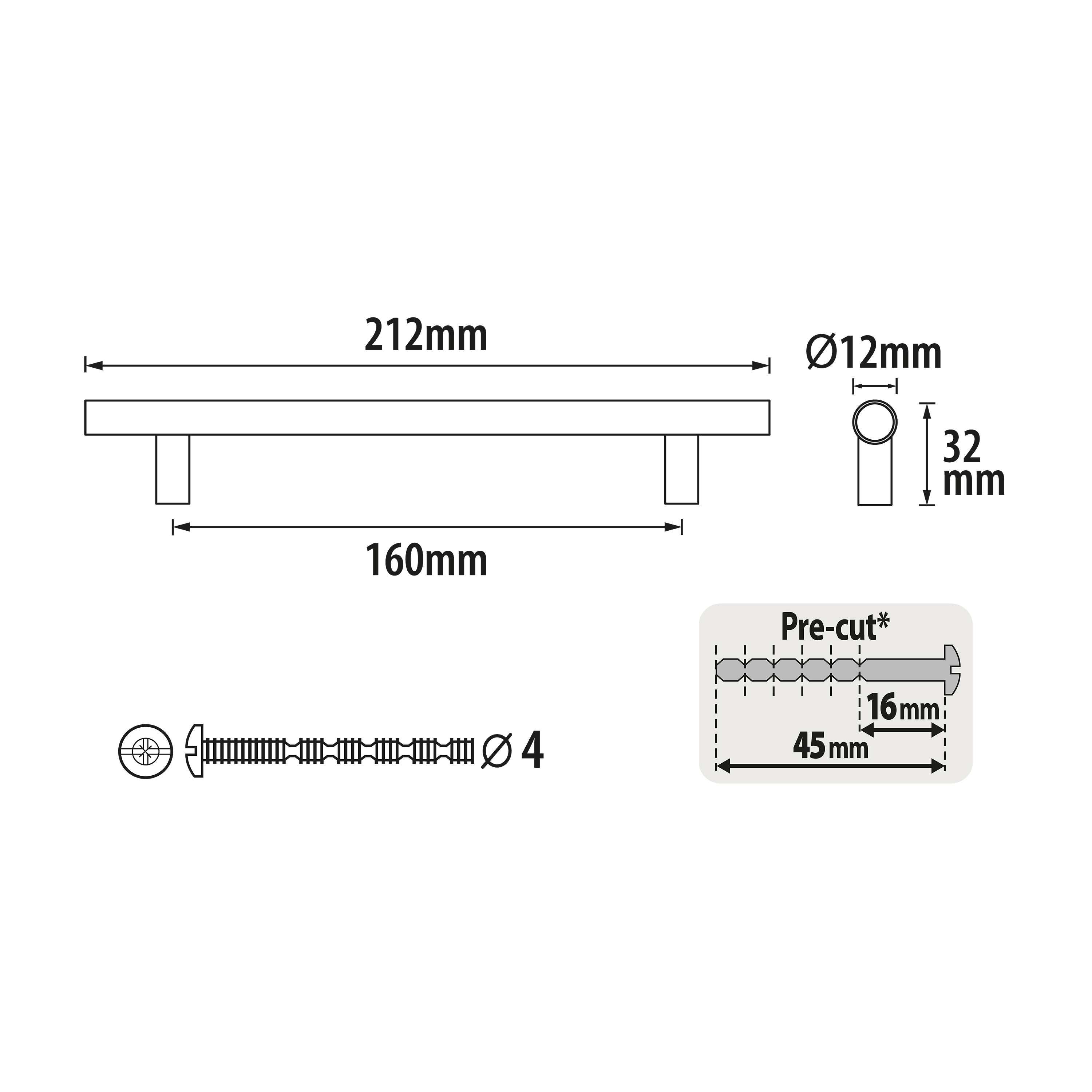 Uchwyt meblowy Sara 160 mm czarny Inspire - 7