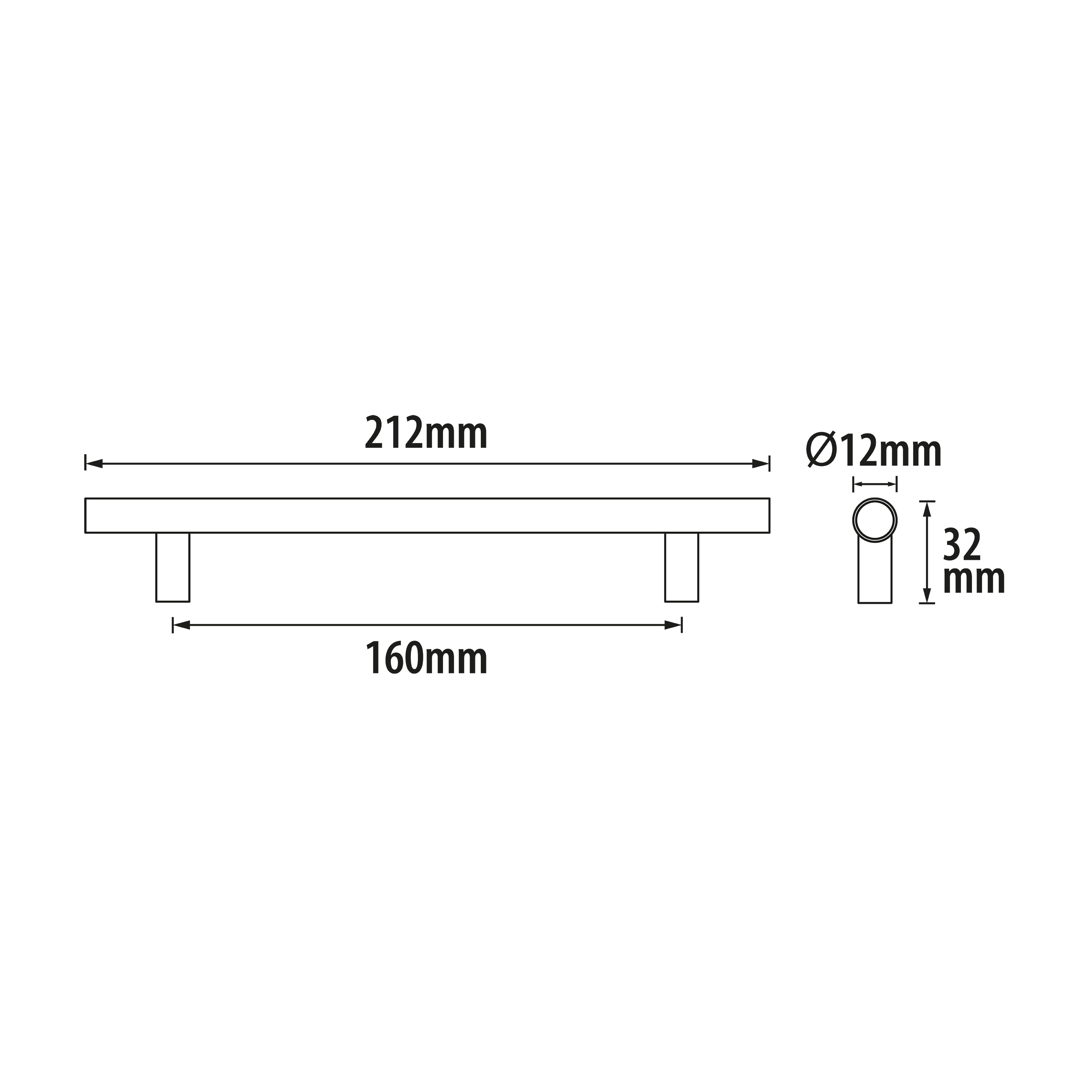 Uchwyt meblowy Sara 160 mm czarny Inspire - 6