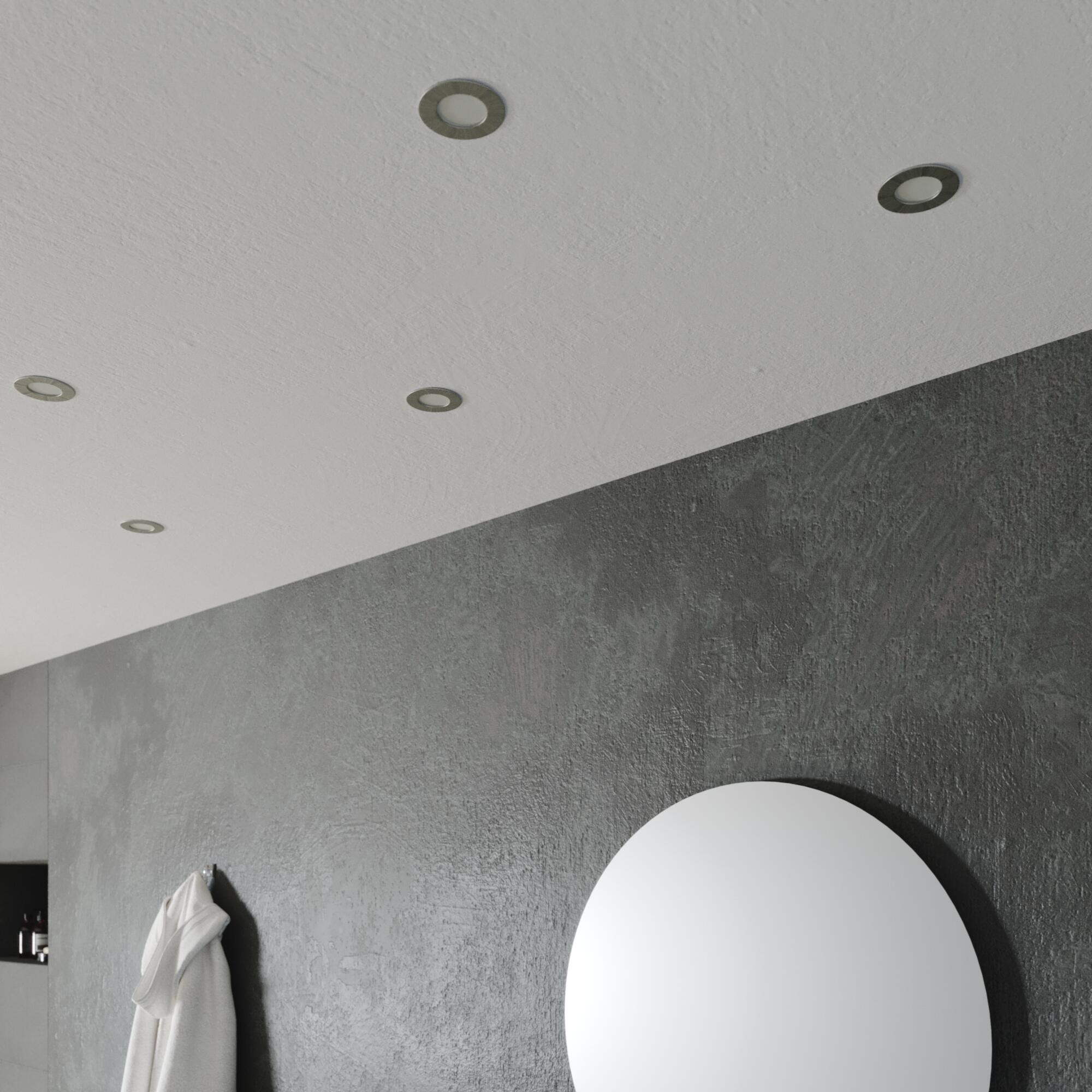Set 3 pezzi faretto da incasso LED con fonte luminosa fisso Extraflat argento ø 8 cm CCT da bianco caldo a bianco freddo INSPIRE - 3