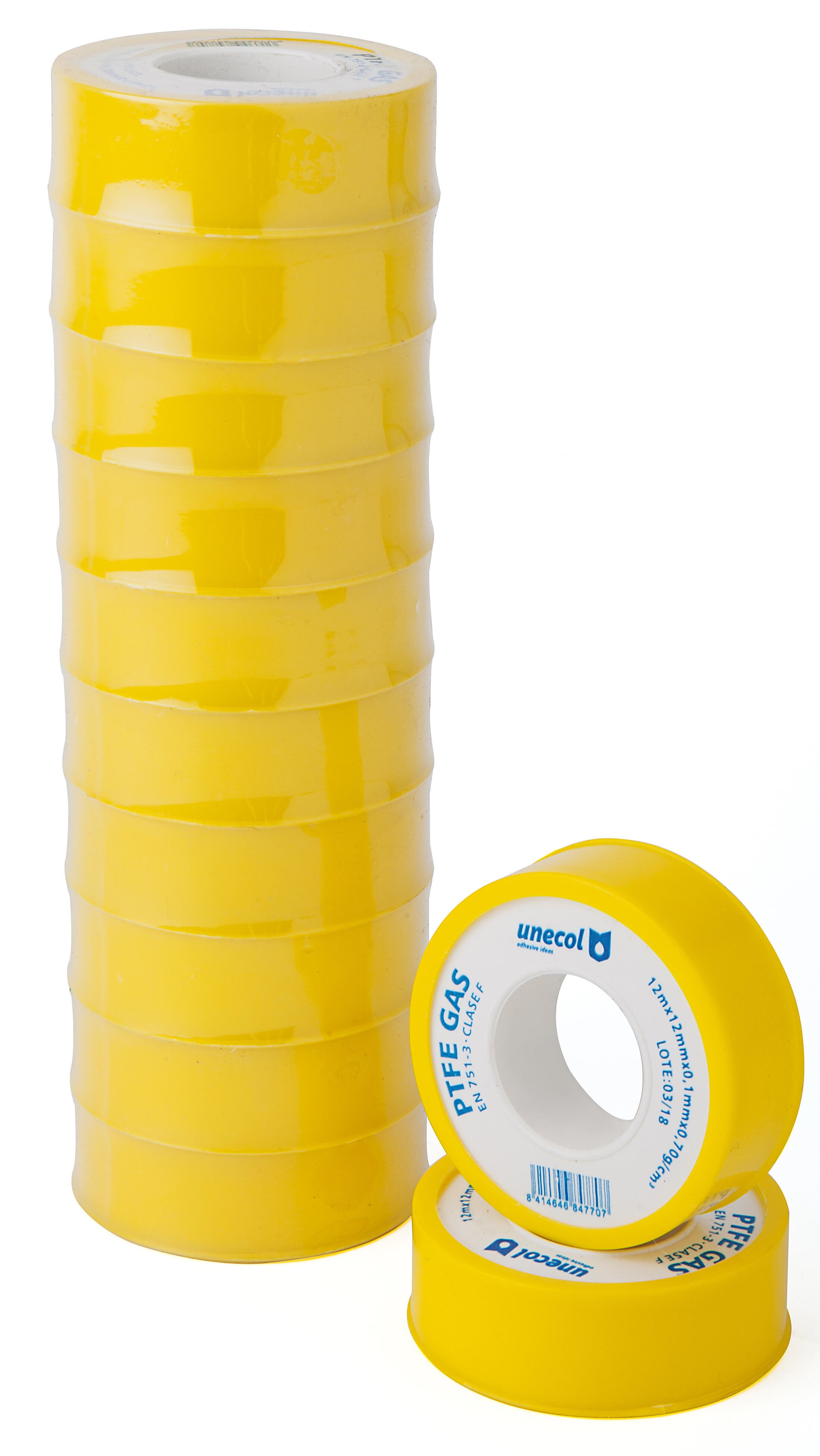 Fita PTFE gás 12x0,1 mm 12 m Unecol - 2