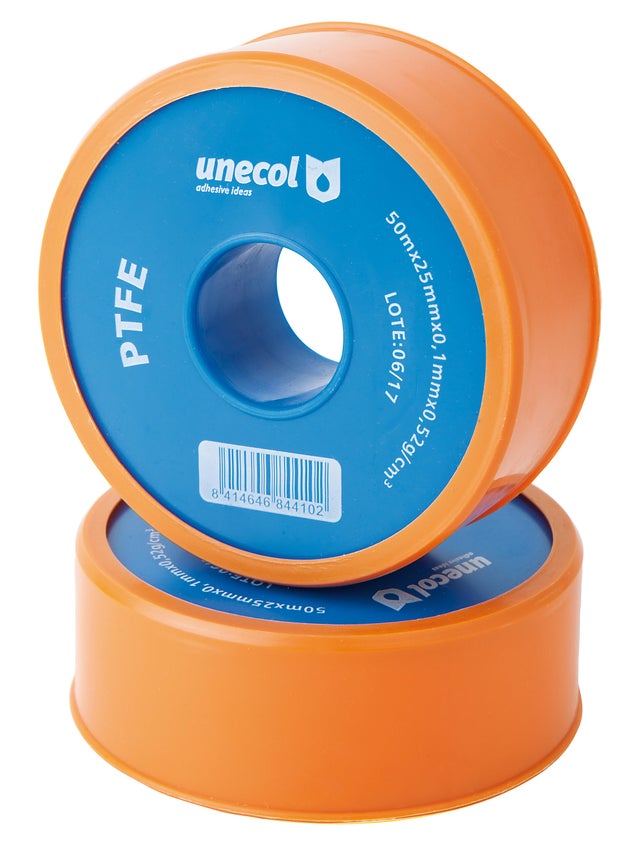 Cinta teflón PTFE contacto con agua 25 mm x 0.1 mm 50 m