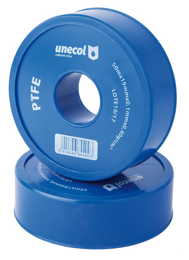 Cinta teflón Ptfe19 mm x 0.1 mm de 50 m