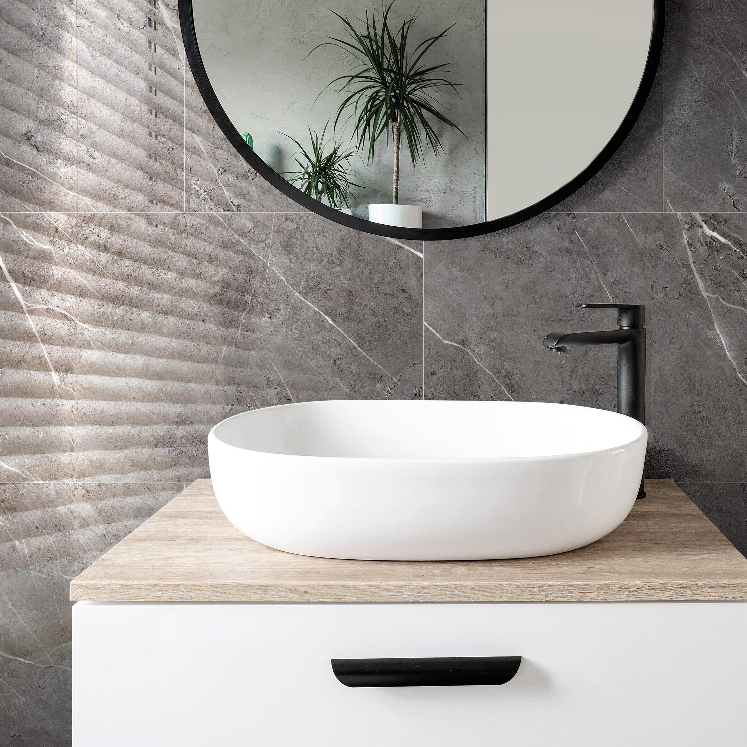 Revestimiento de pared de pvc gloss porto color negro de 65x37.5 cm