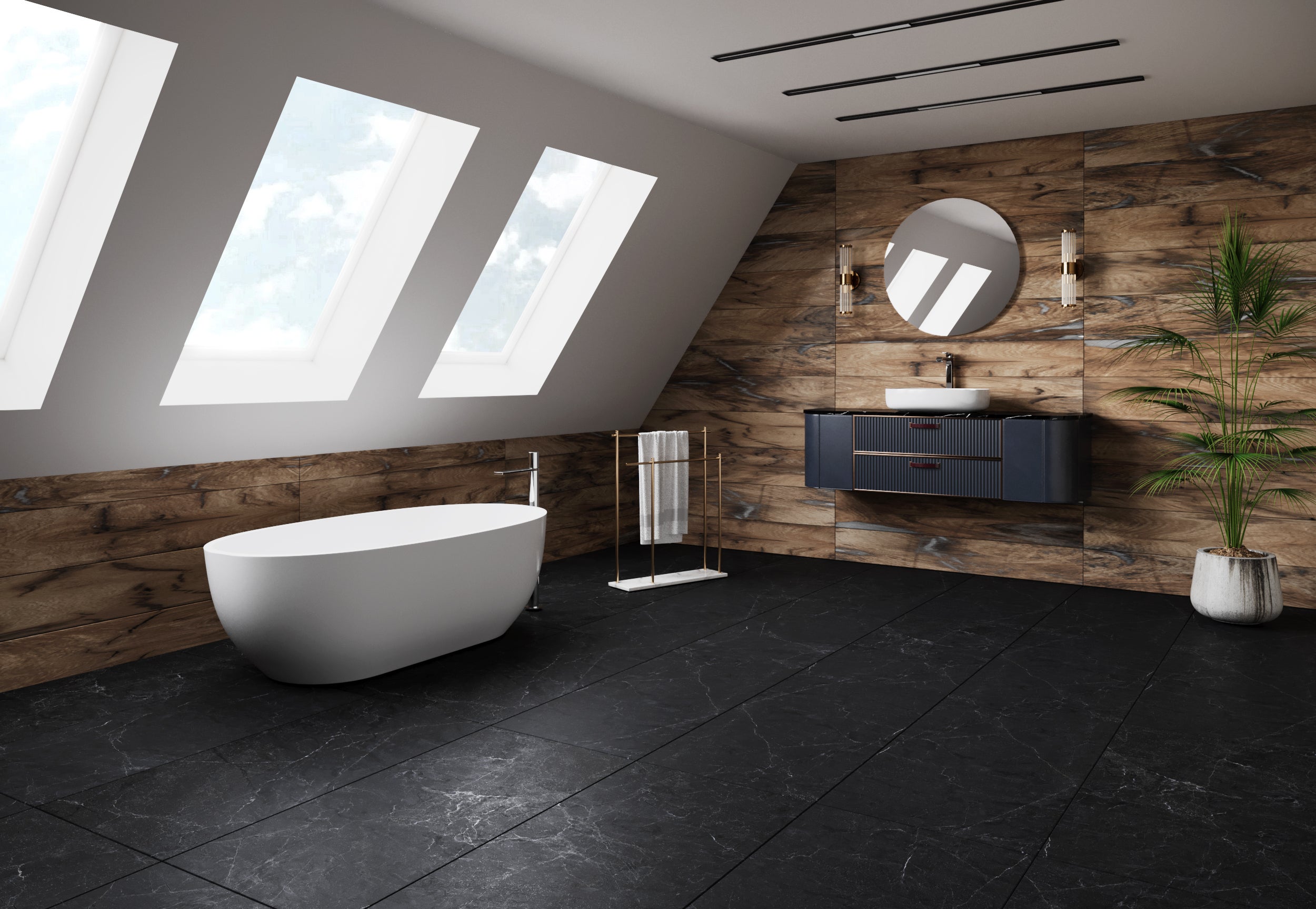 Gres szkliwiony Coria Black Carving 60x120 - 2