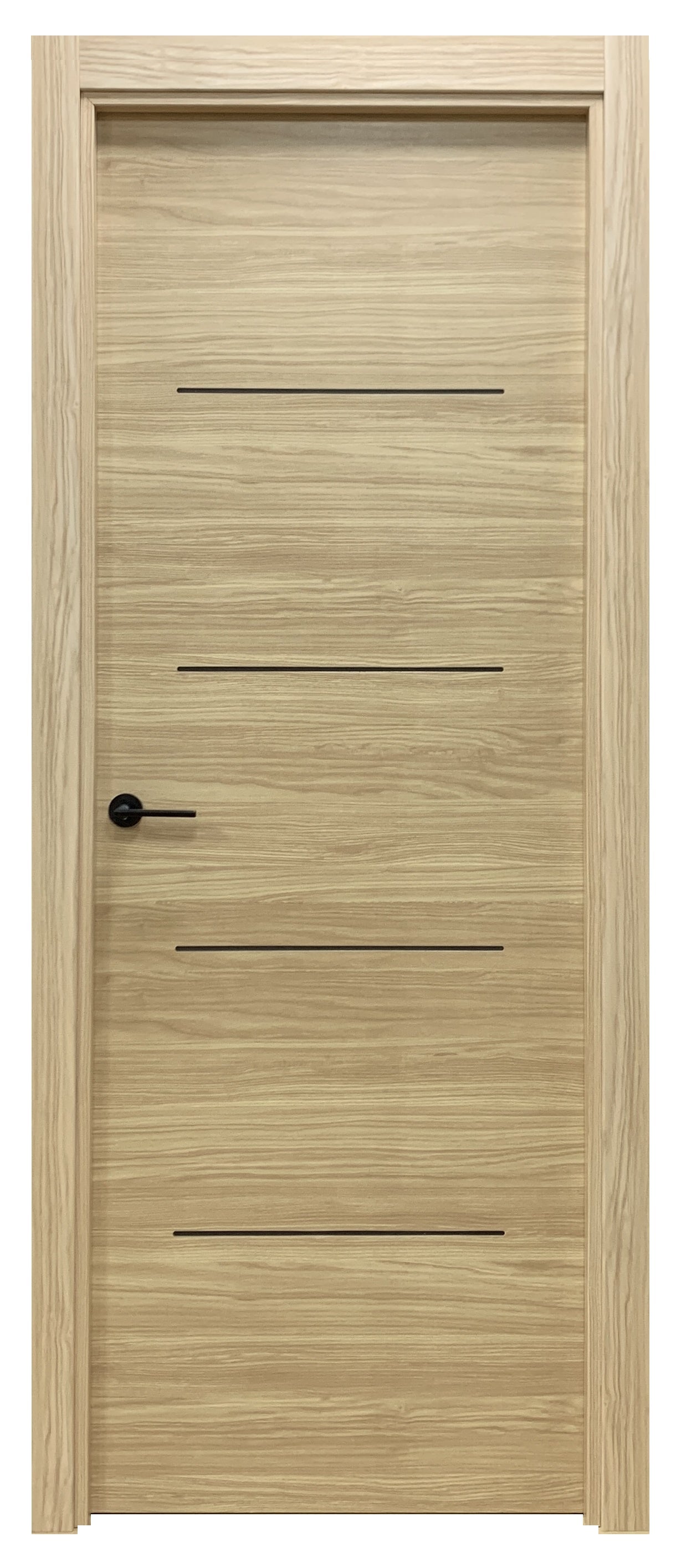 Pack puerta interior maciza SAHARA ROBLE 62,5 cm DERECHA + molduras + manivela - 2
