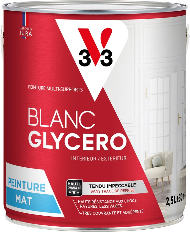 Peinture porte blanc mat V33 Glycéro 2.5L