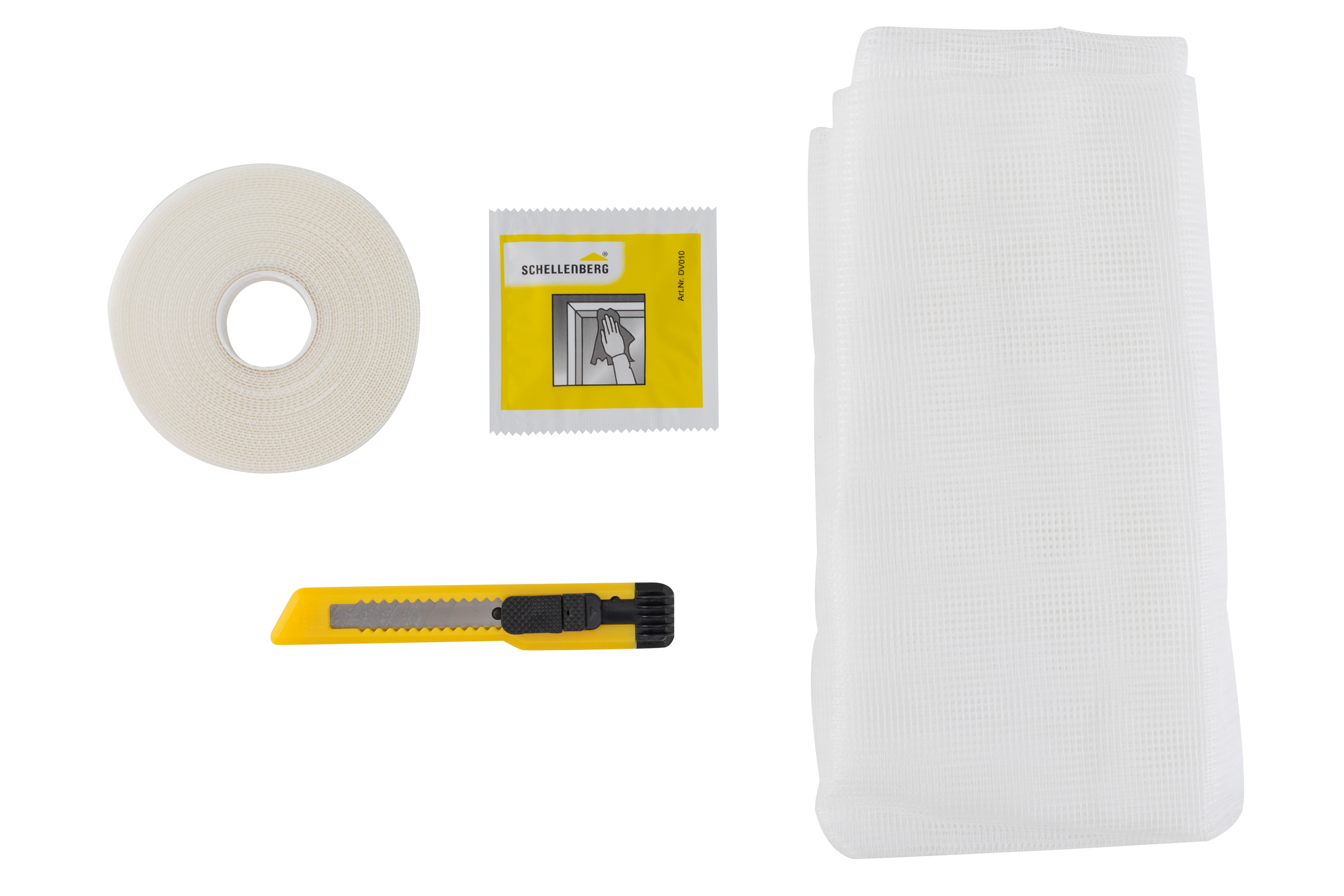 Tela de mosquitera poliester blanco 130x230cm recortable para puerta autoadhesiva - 7