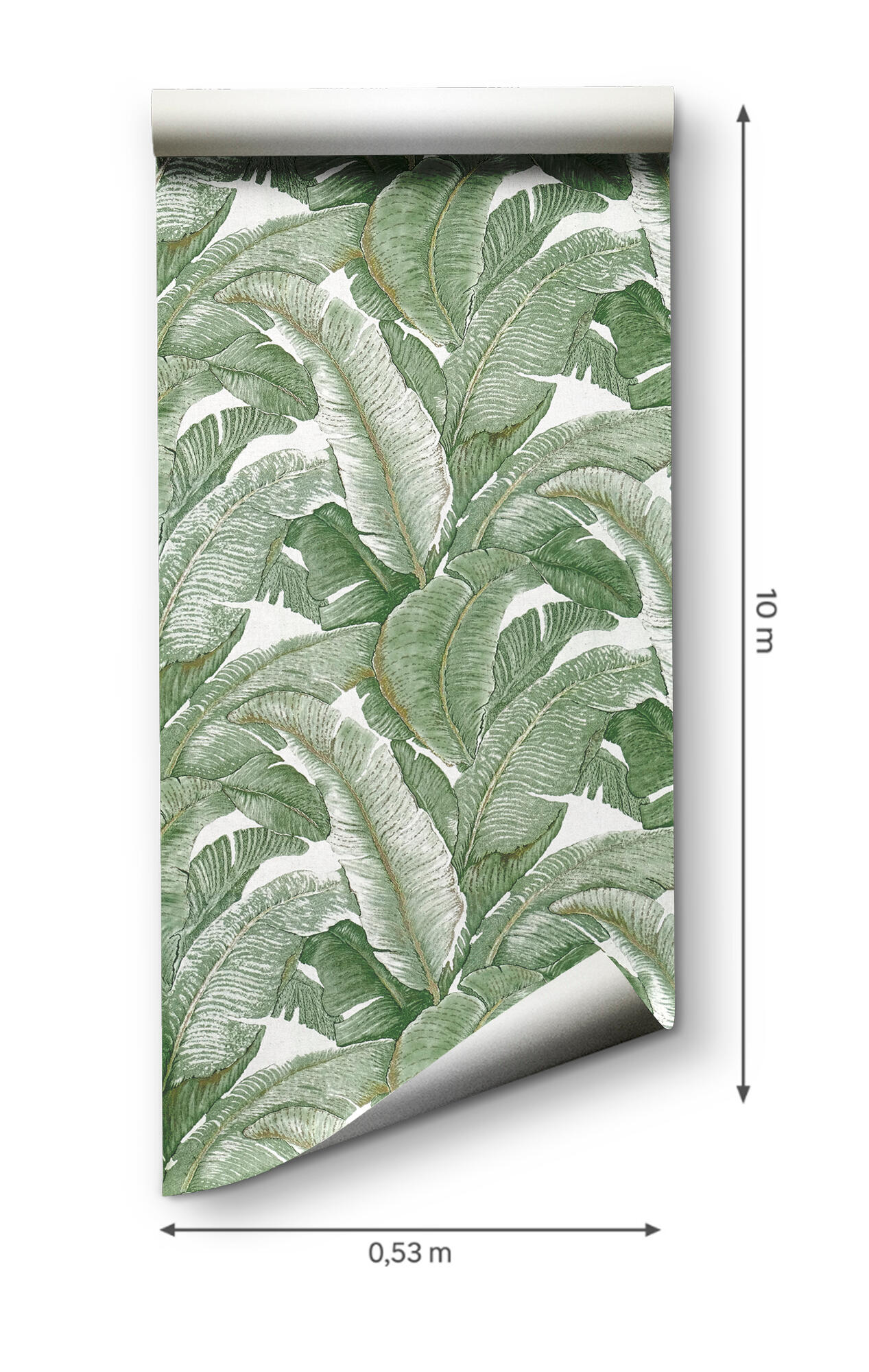 Papel de parede Folhas de Bananeira verde e ouro - 5