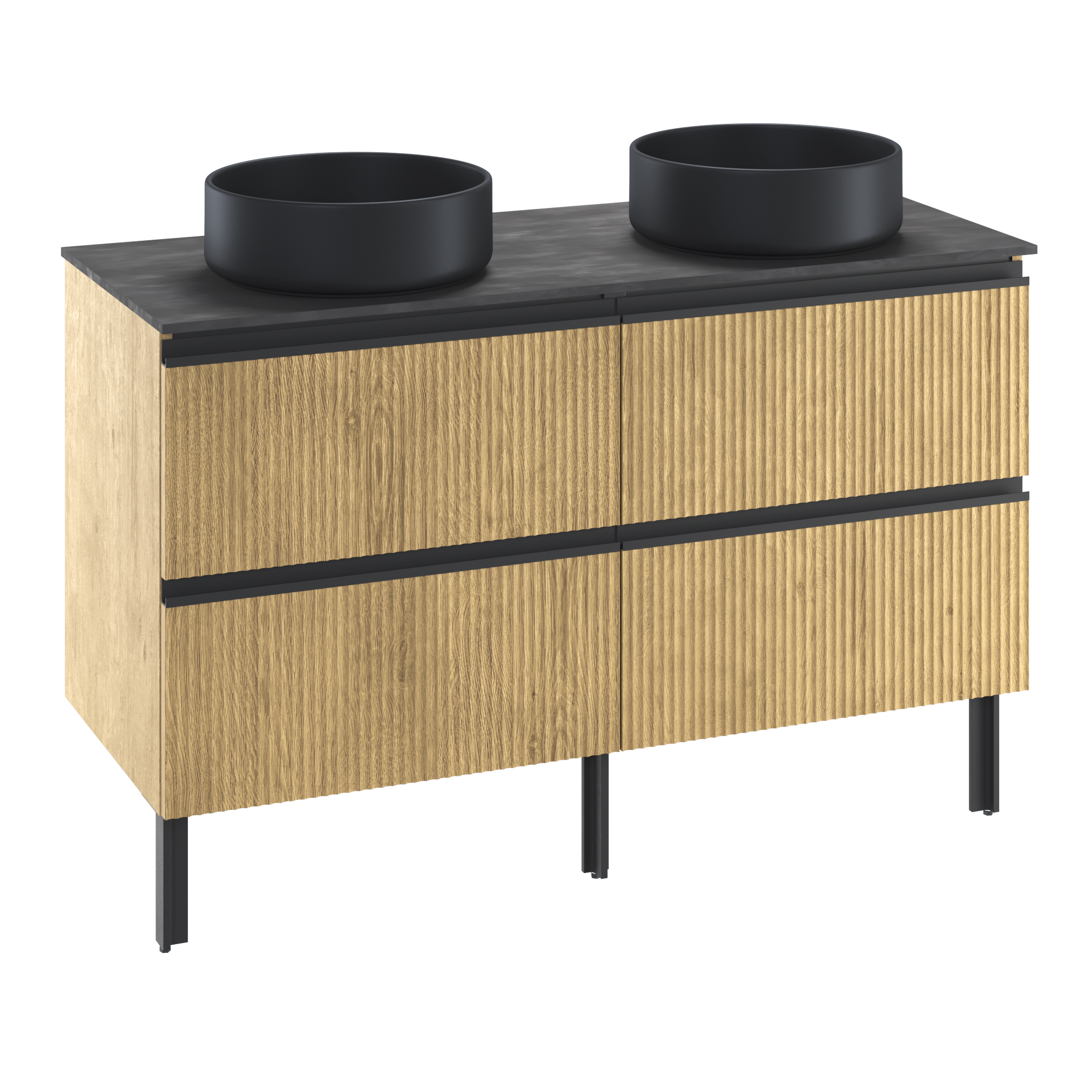 Pés reguláveis de alumínio 18,6 cm preto Inspire Studio - 12