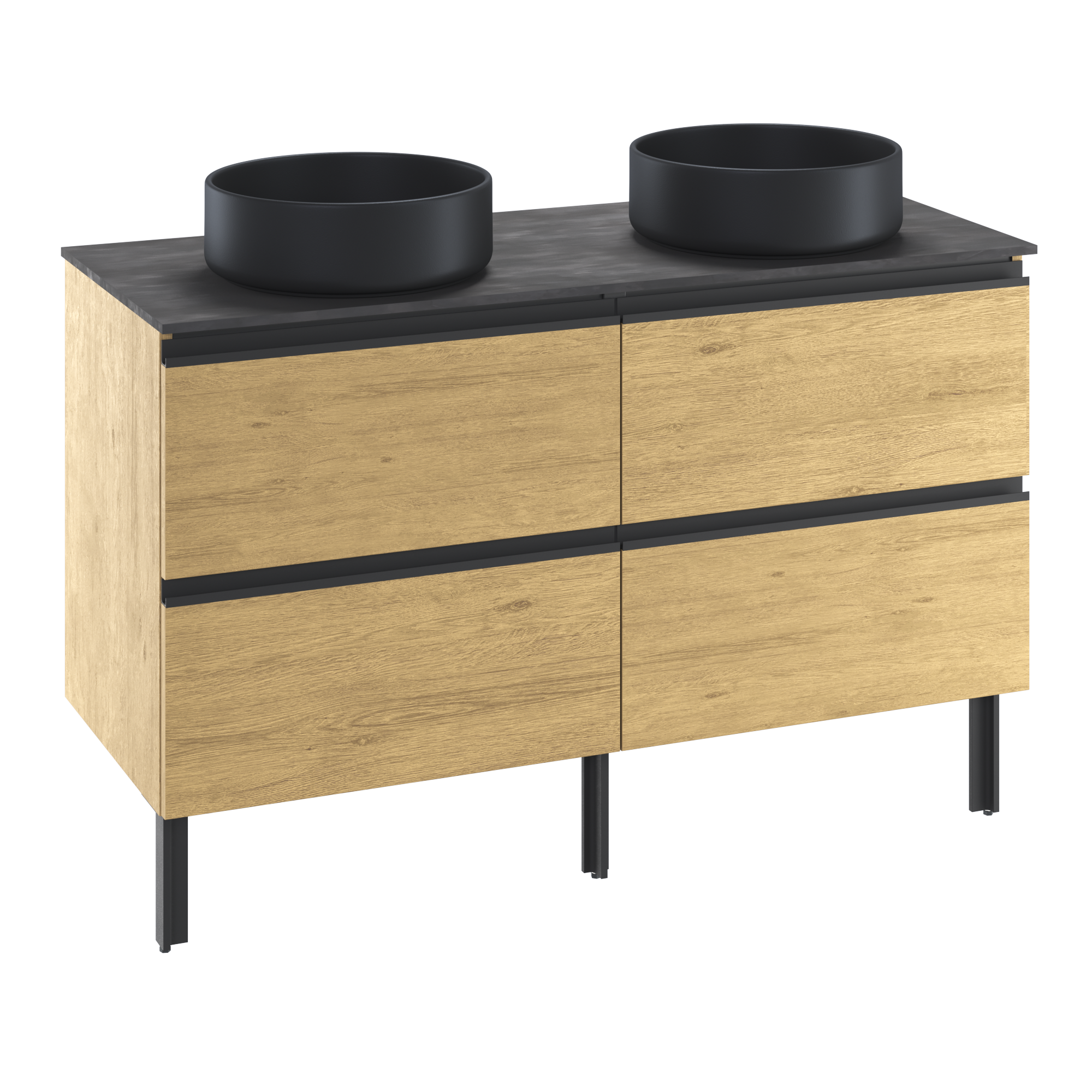 Pés reguláveis de alumínio 18,6 cm preto Inspire Studio - 3