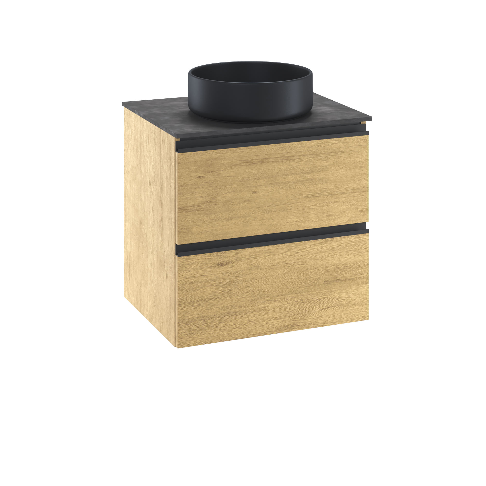 Top per lavabo  SENSEA L 61 x H 1.2 x P 49 cm grigio antracite truciolare, effetto pietra naturale - 9
