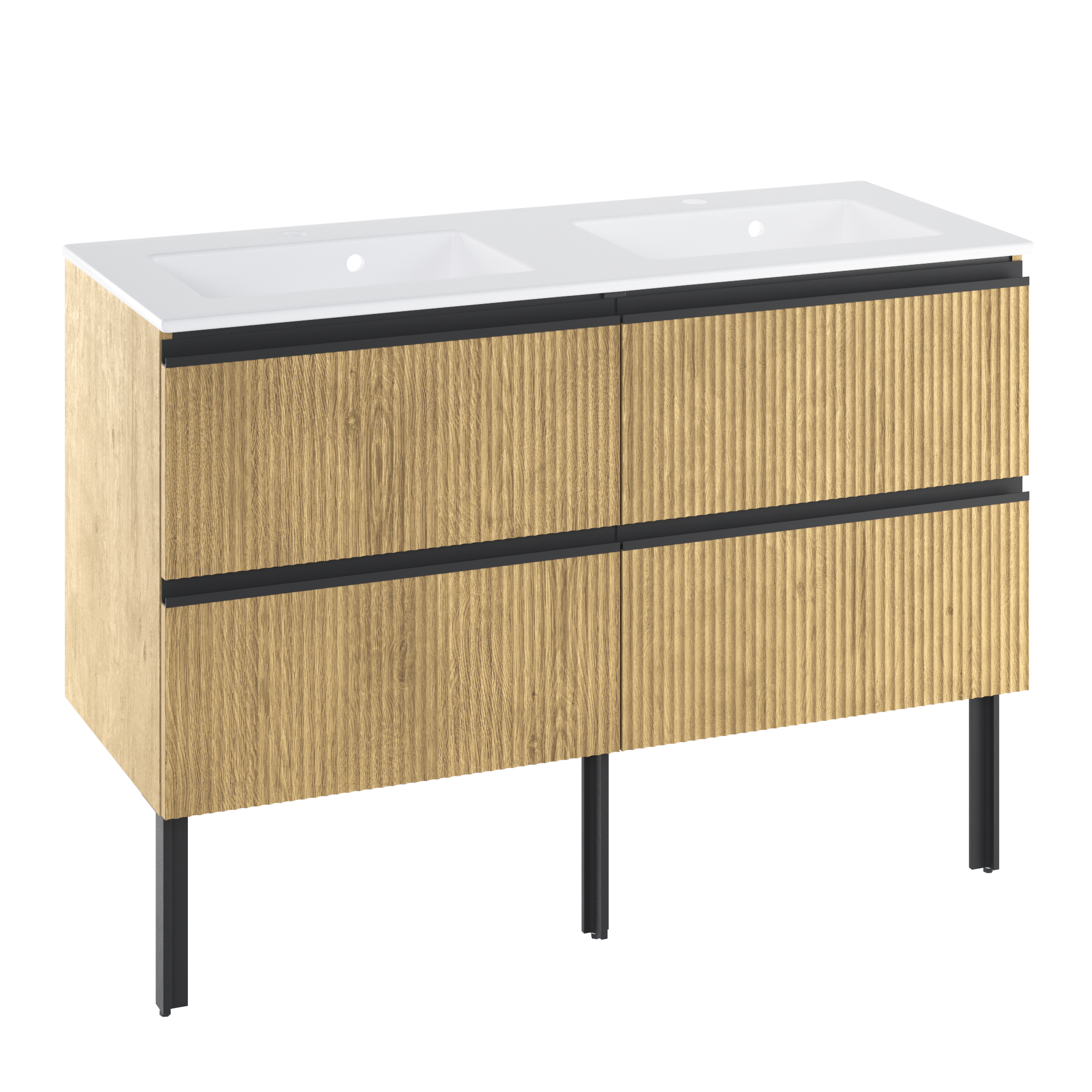 Rallonge 2t l.60 x H.58.8 x P.48.1 cm imit chêne strié Studio - 11