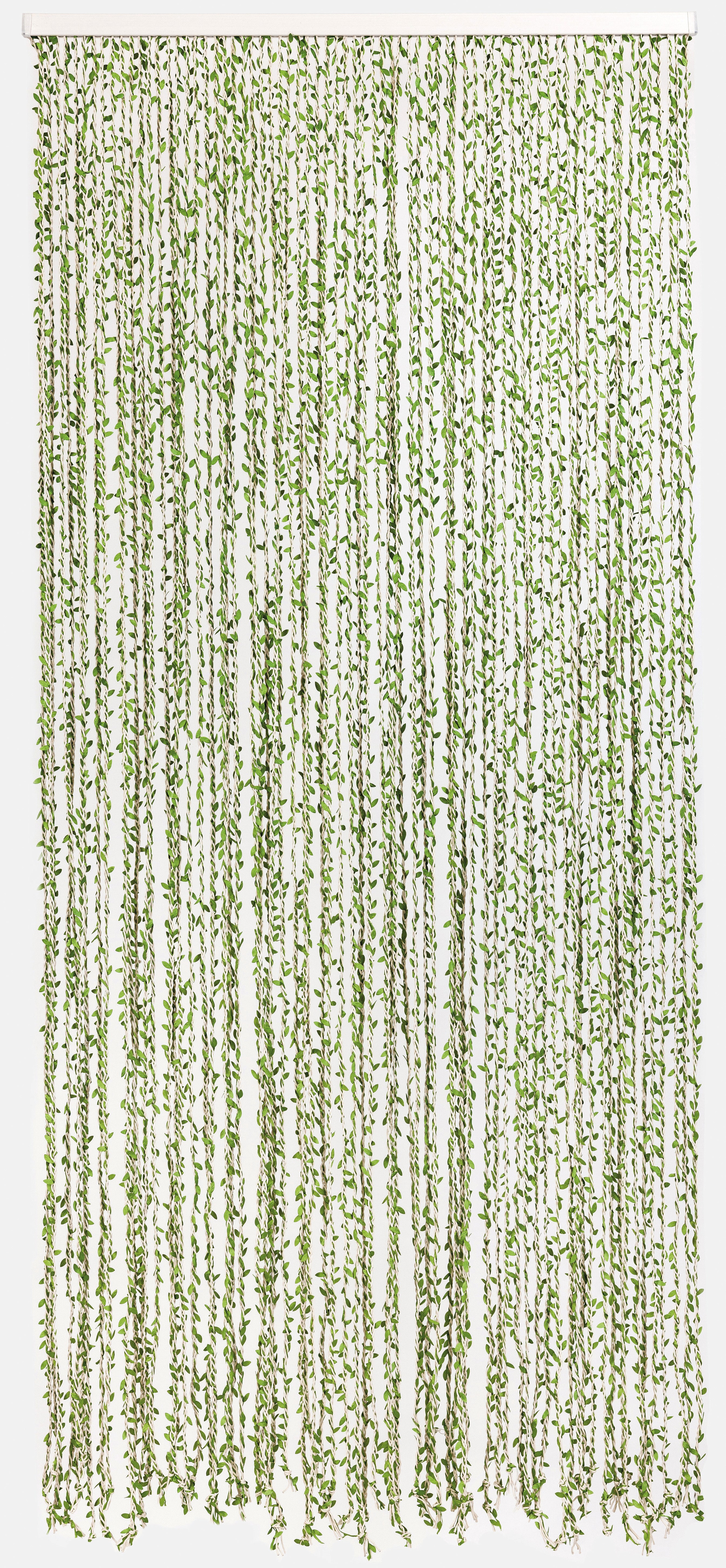 Rideau de porte en papier, l.90 x H.200 cm, vert, Samana - 2