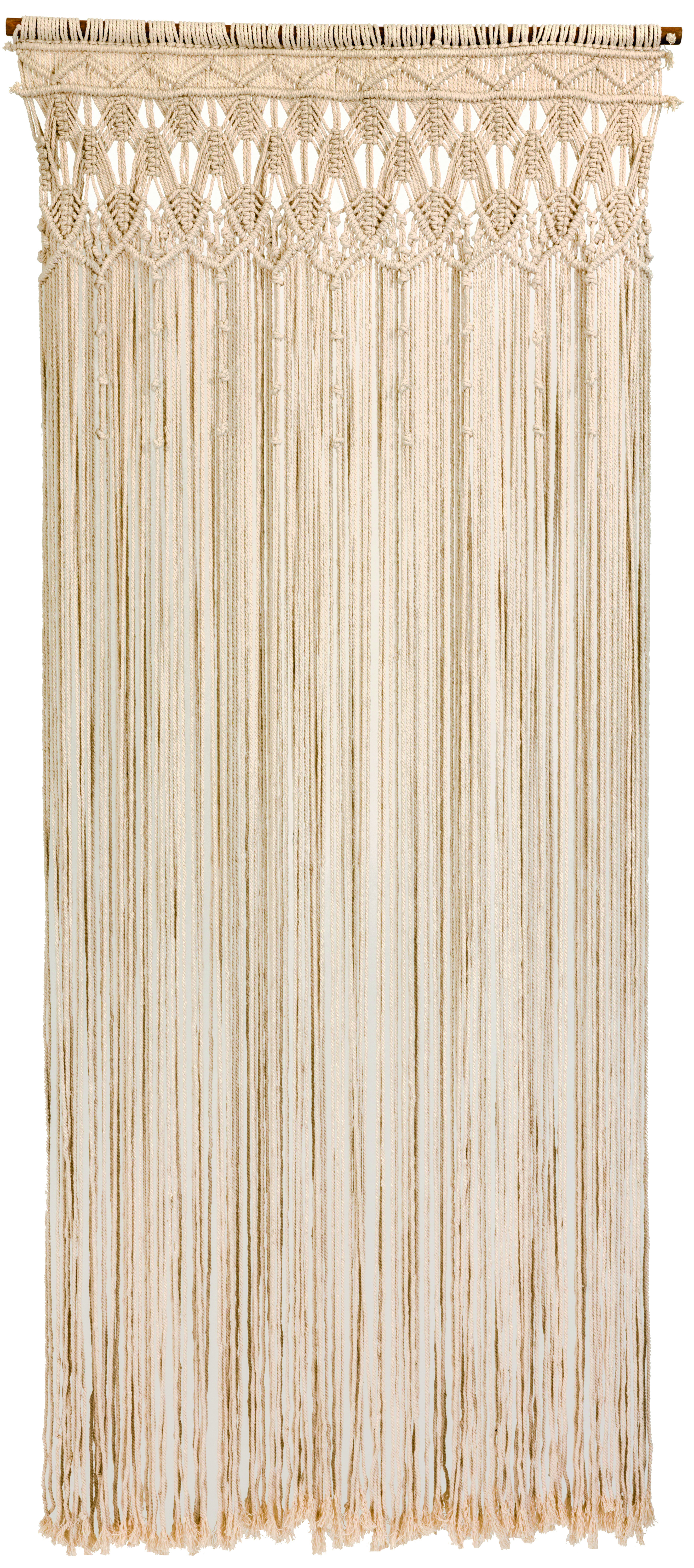 Rideau de porte en coton, l.90 x H.200 cm, beige, Bohème - 2