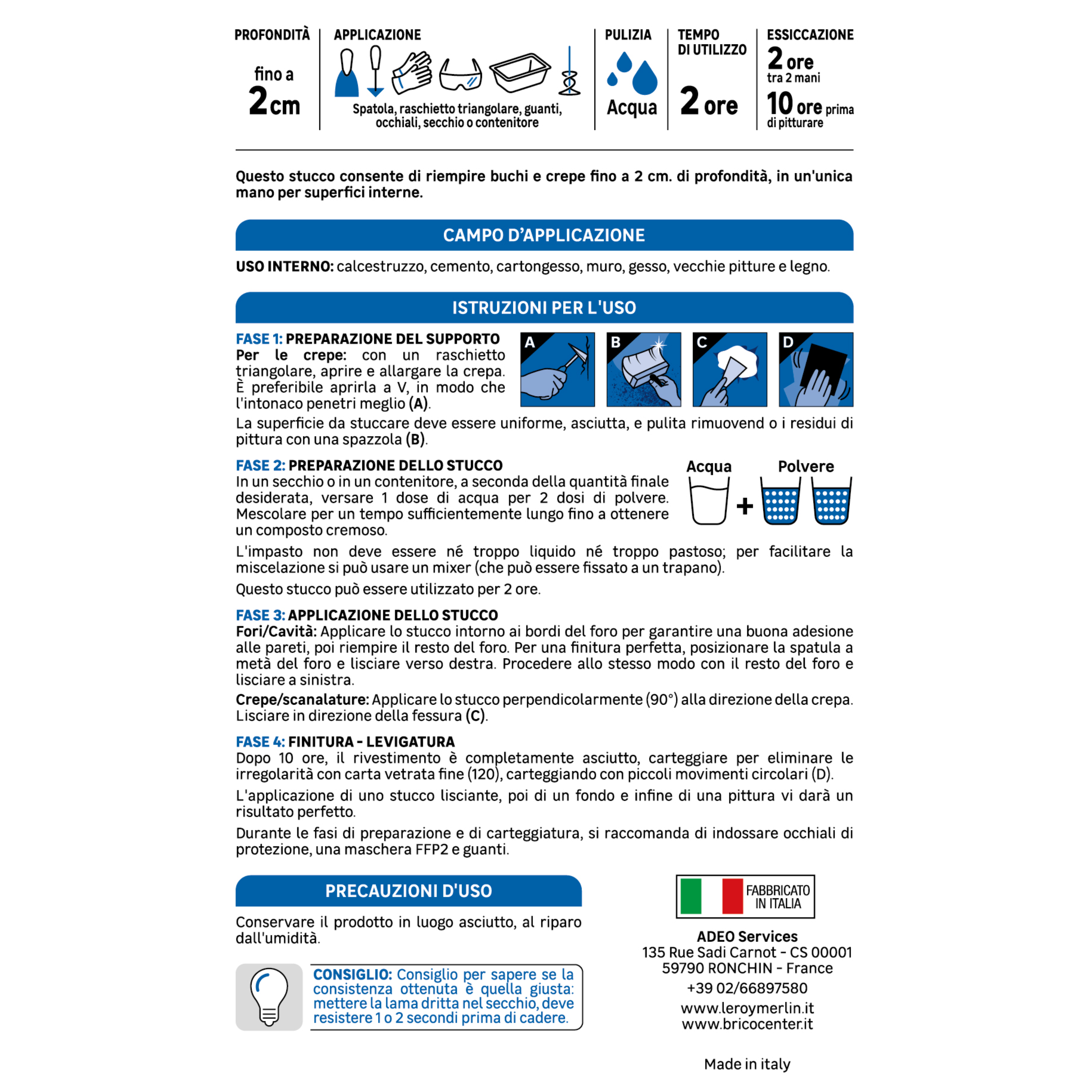Stucco in polvere per interno AXTON stucco in polvere riempitivo 1 kg bianco - 5