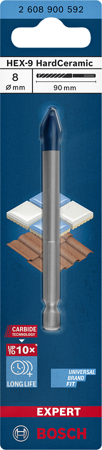 Foret carrelage 8 mm BOSCH EXPERT  HEX-9 HardCeramic - 2