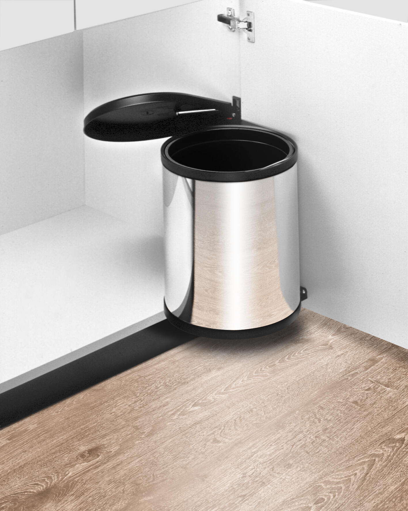 Balde de lixo extraível Hailo 15 L inox e plástico - 19