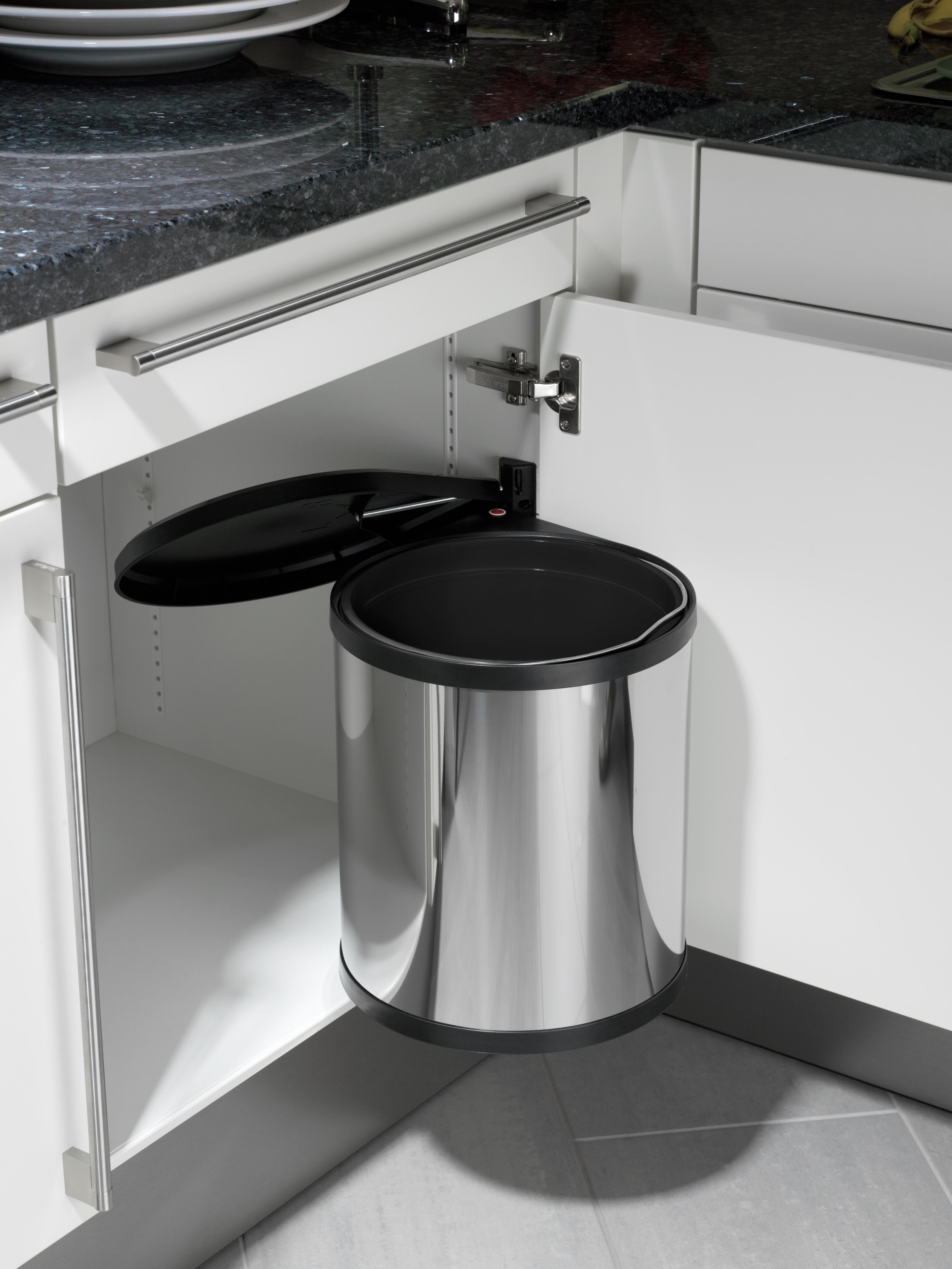 Balde de lixo extraível Hailo 15 L inox e plástico - 17