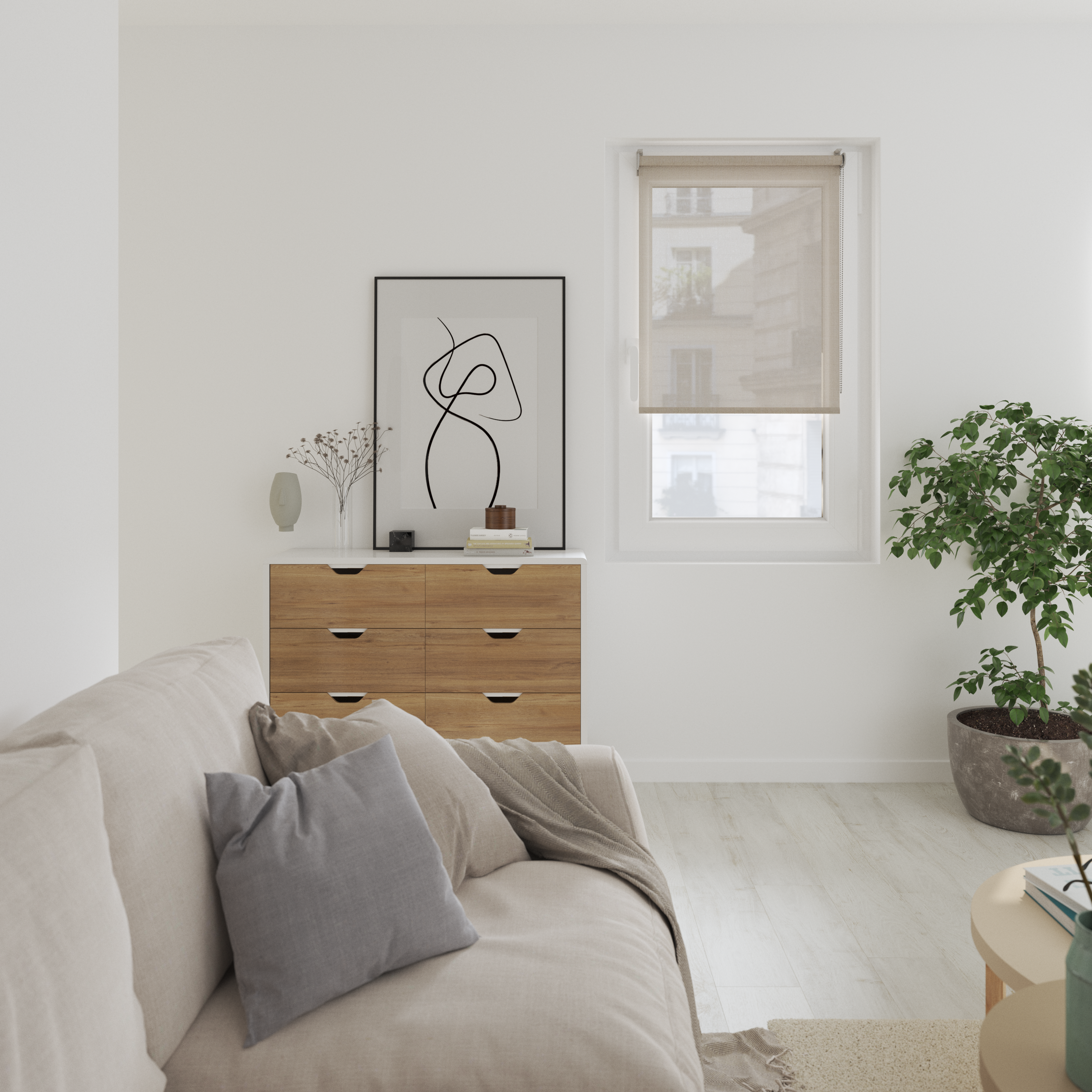 Store enrouleur screen Brasilia taupe, l.45 x H.190 cm, INSPIRE