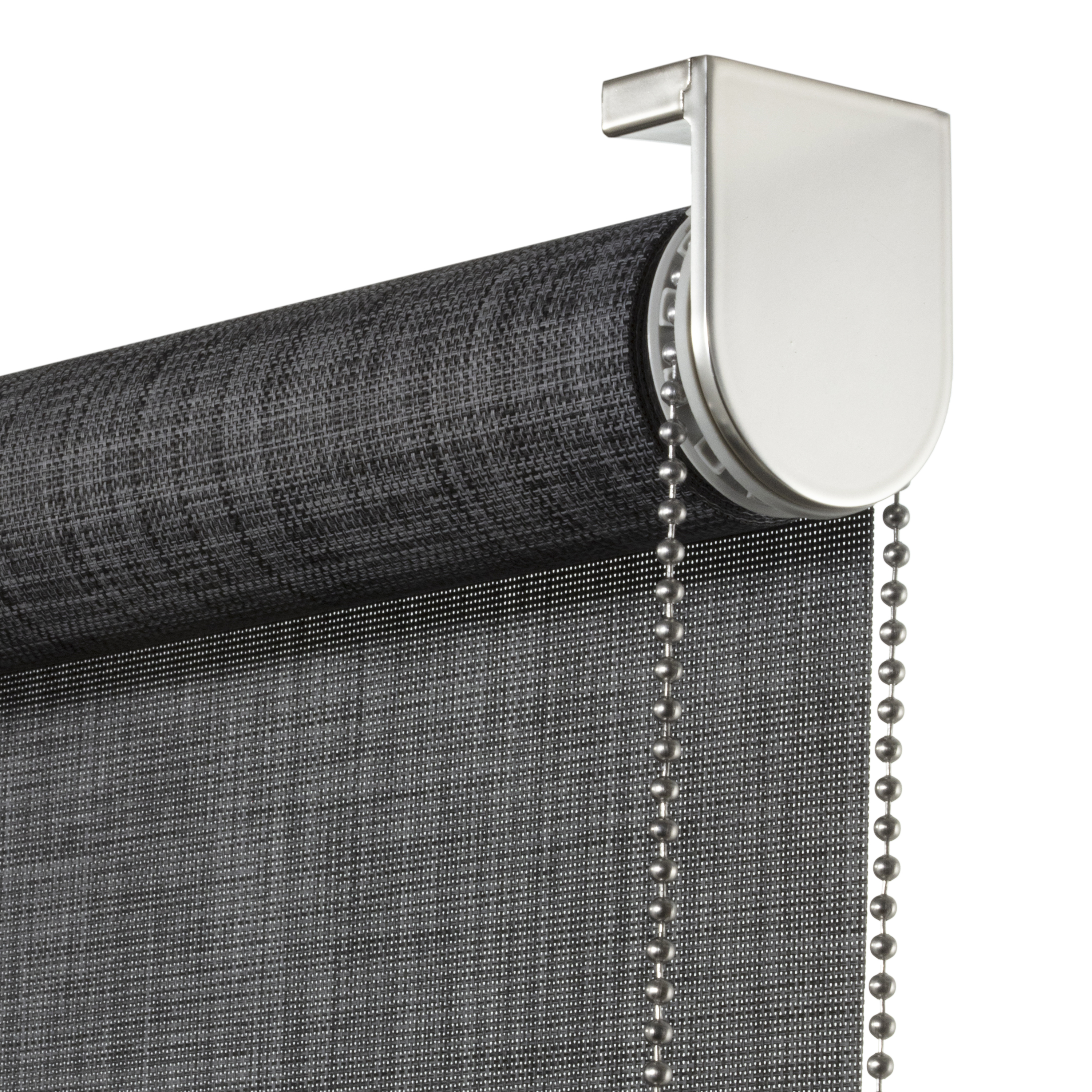 Estor enrollable screen 10% térmico Puebla de 120x250 poliéster liso negro charcoal INSPIRE con cadena - 4