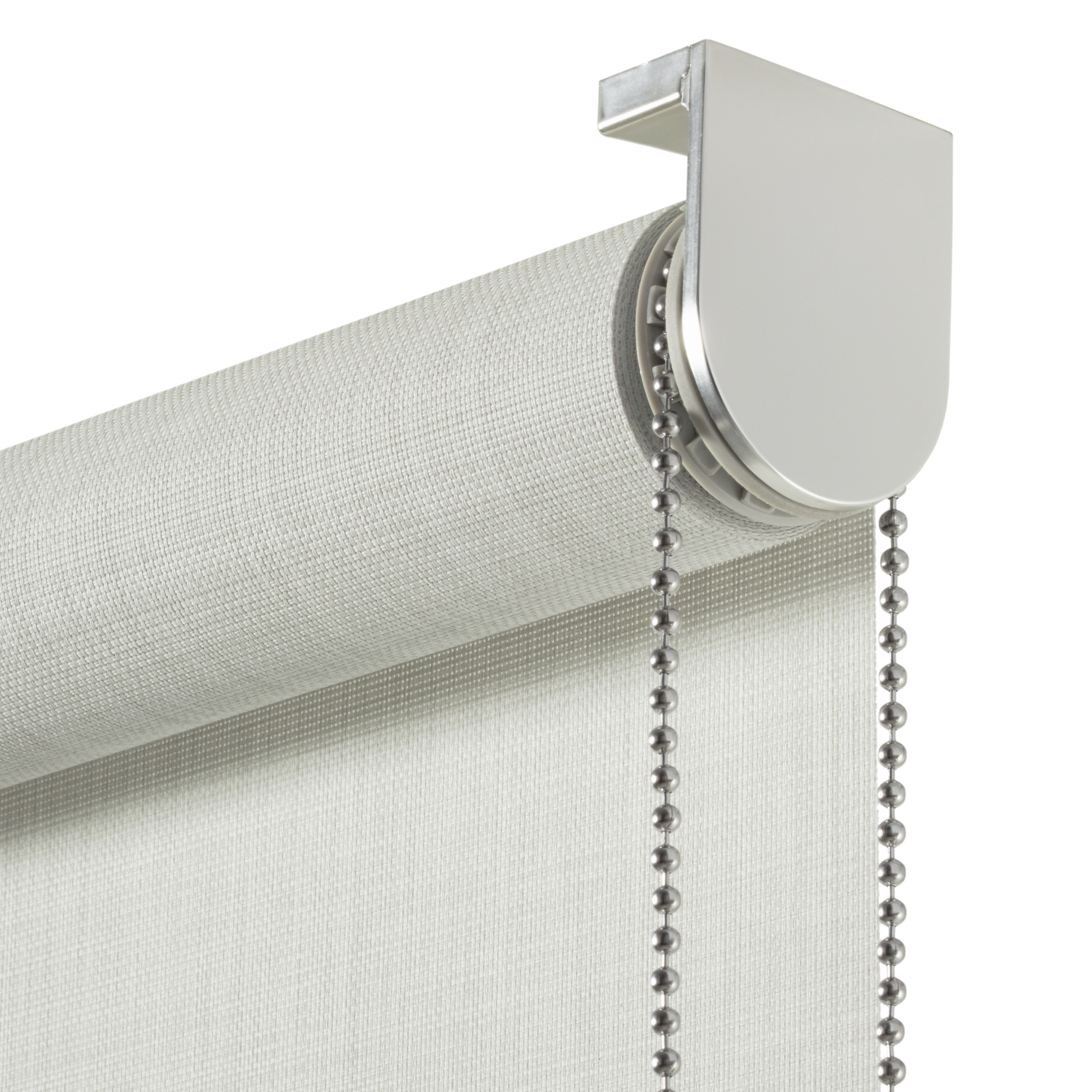 Estor enrollable screen 10% térmico con cadena Puebla poliéster liso blanco-perla INSPIRE de 75x250cm. Instalación sin taladrar - 8