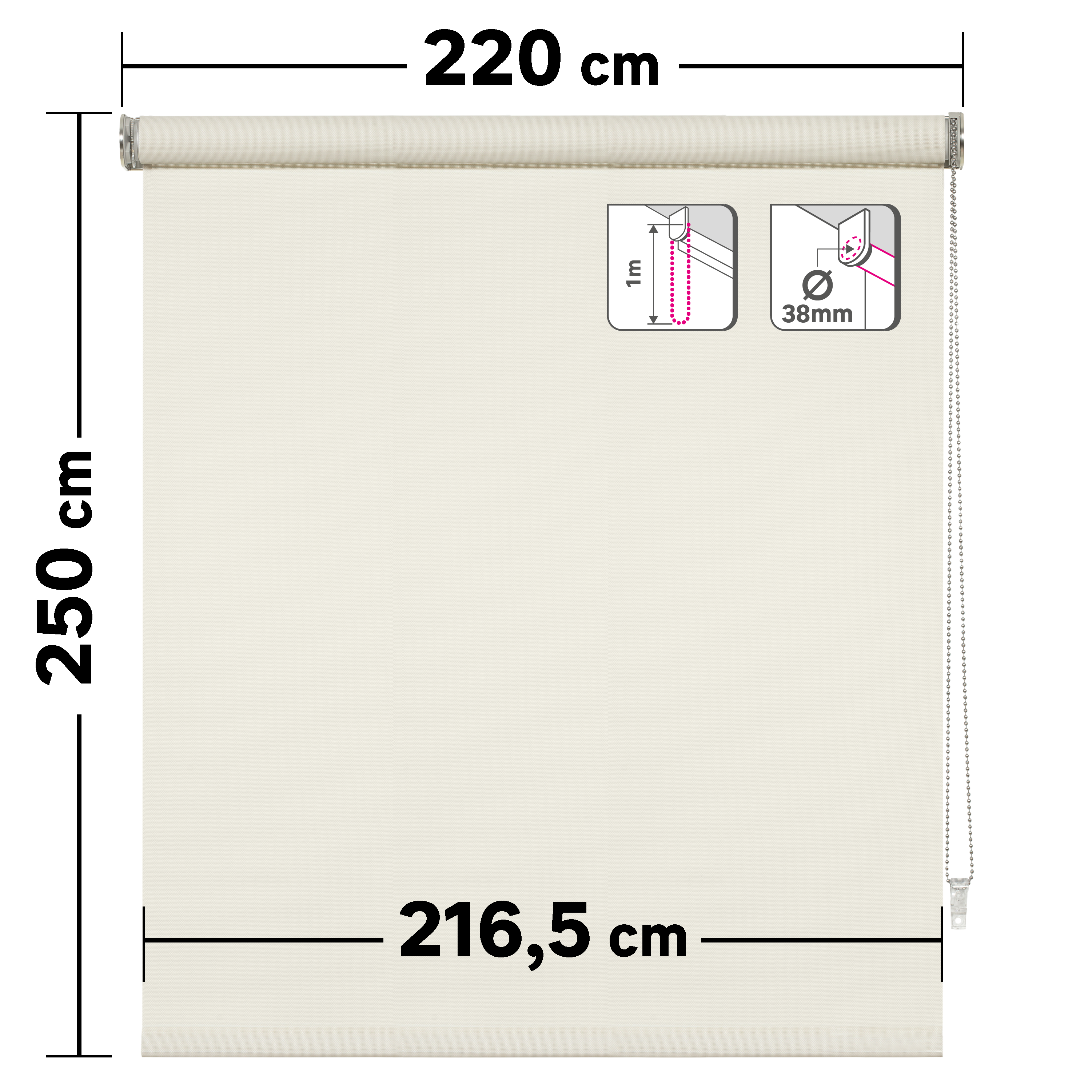 Estore de rolo screen Brasília 220 x 250 cm paper Inspire - 7