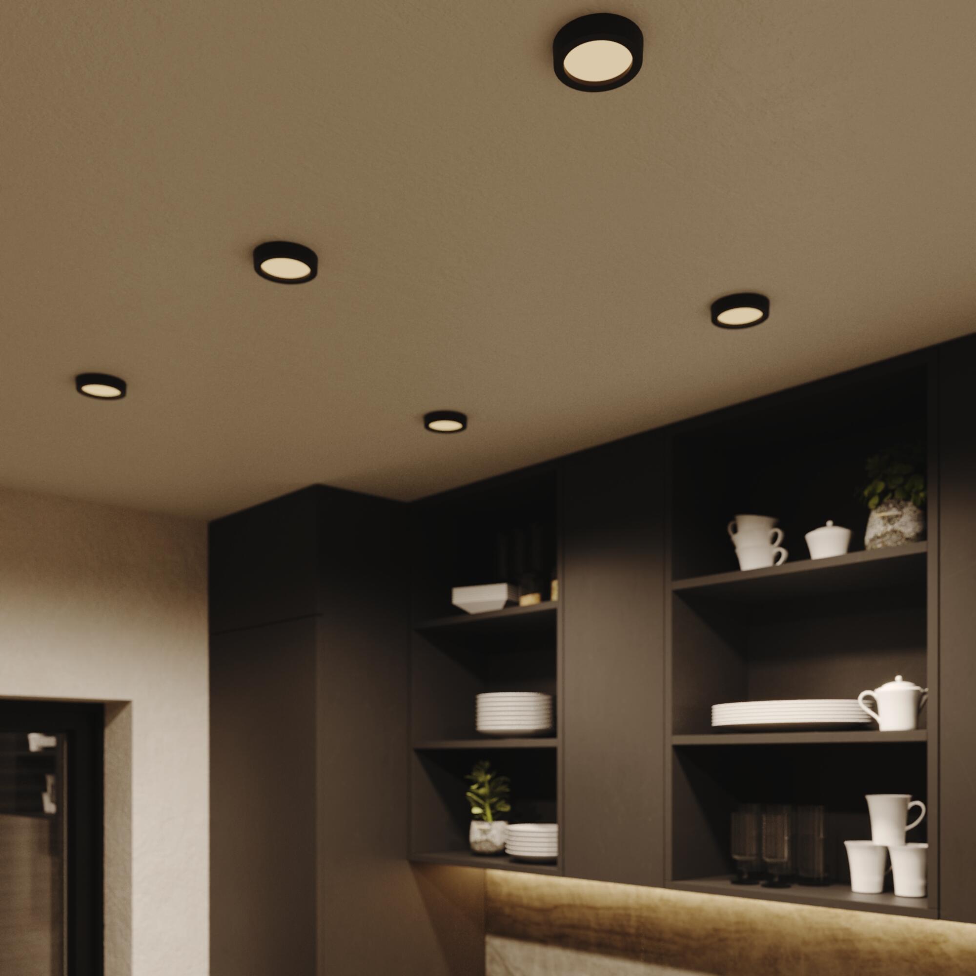 Kit 1 spot à fixer Sanoa module led blanc chaud/neutre D8.5 rond noir INSPIRE - 3