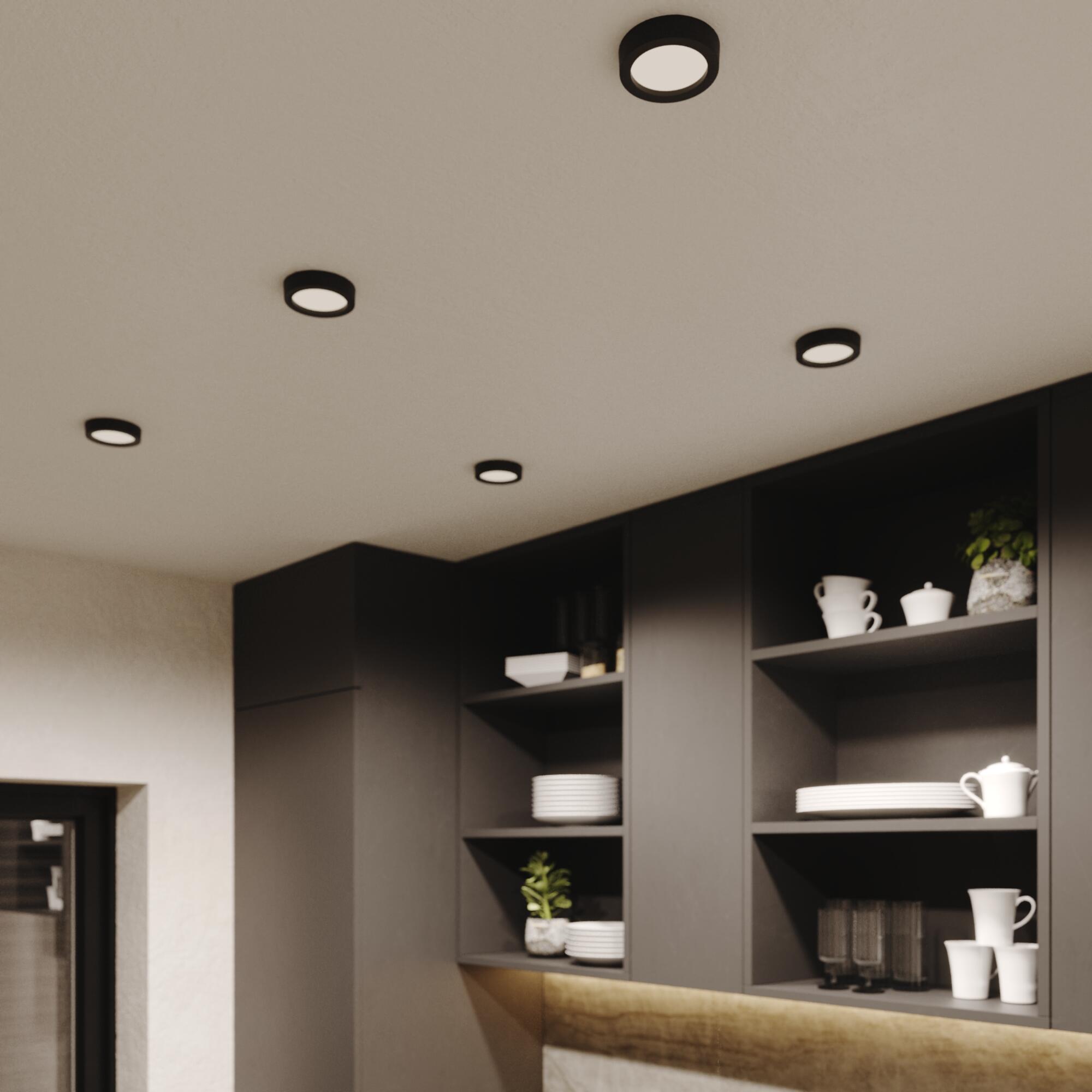 Kit 1 spot à fixer Sanoa module led blanc chaud/neutre D8.5 rond noir INSPIRE - 8