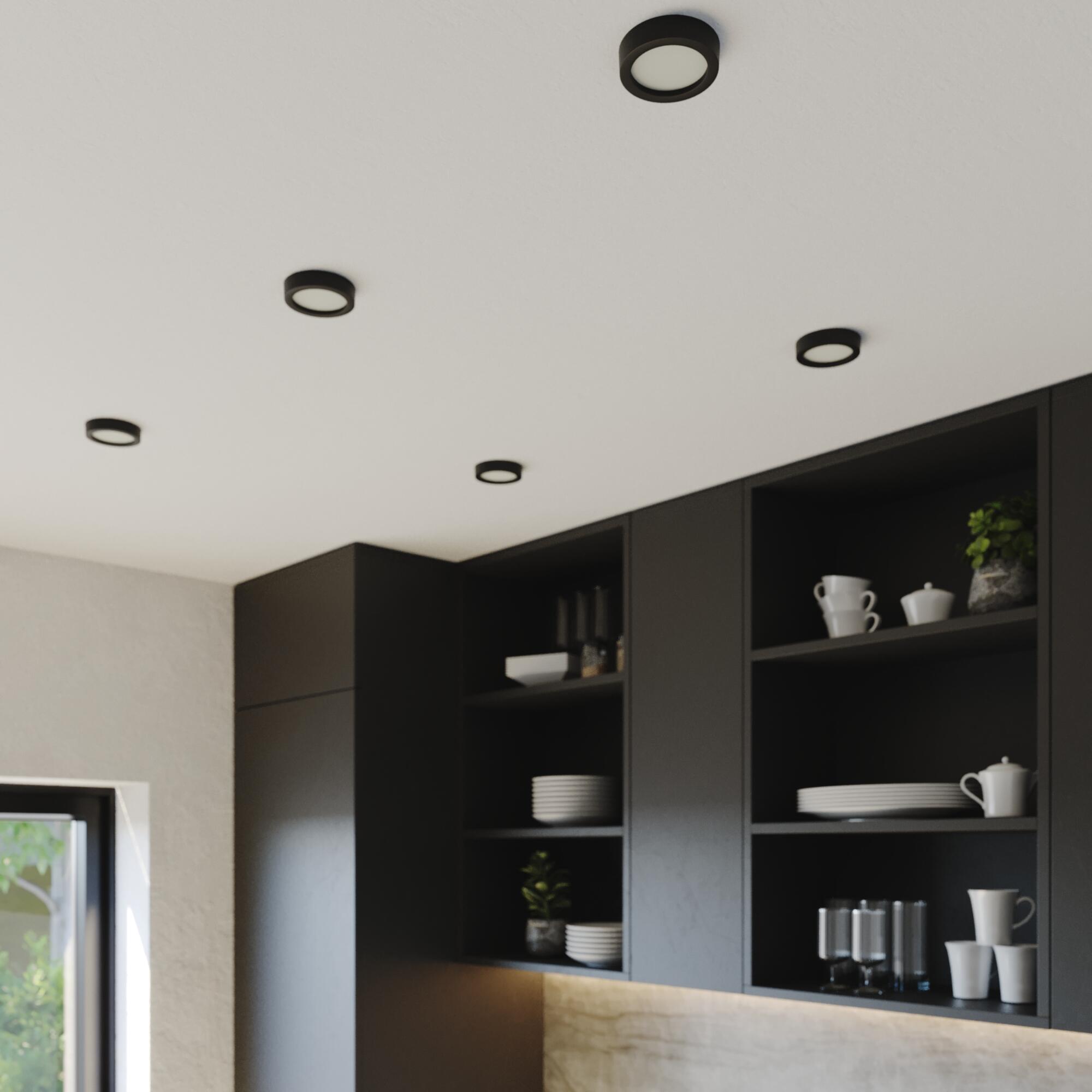 Kit 1 spot à fixer Sanoa module led blanc chaud/neutre D8.5 rond noir INSPIRE - 7