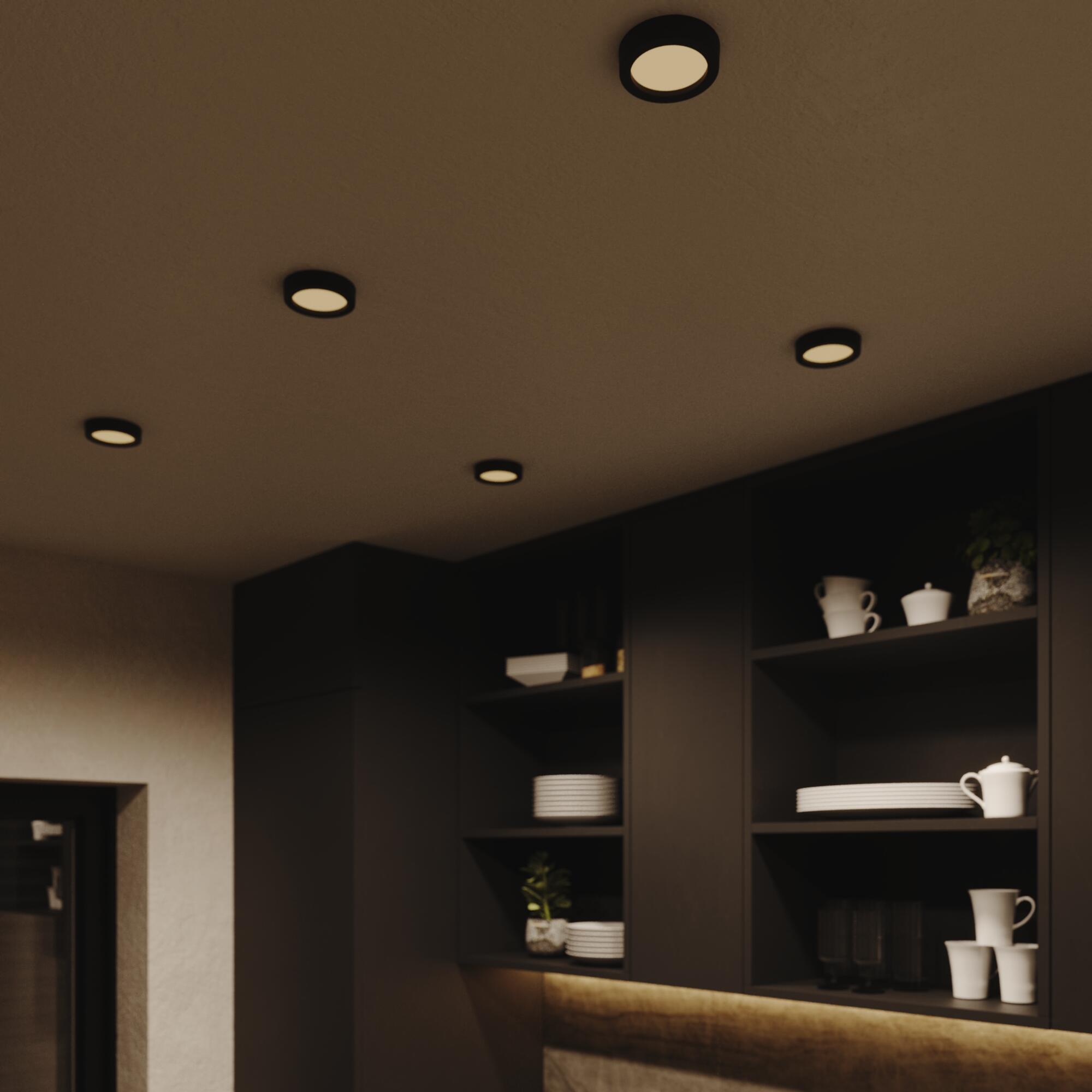 Kit 1 spot à fixer Sanoa module led blanc chaud/neutre D8.5 rond noir INSPIRE - 6