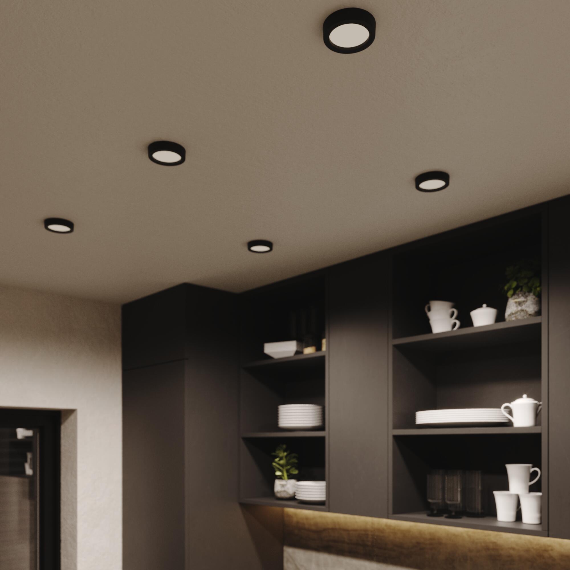 Kit 1 spot à fixer Sanoa module led blanc chaud/neutre D8.5 rond noir INSPIRE - 5